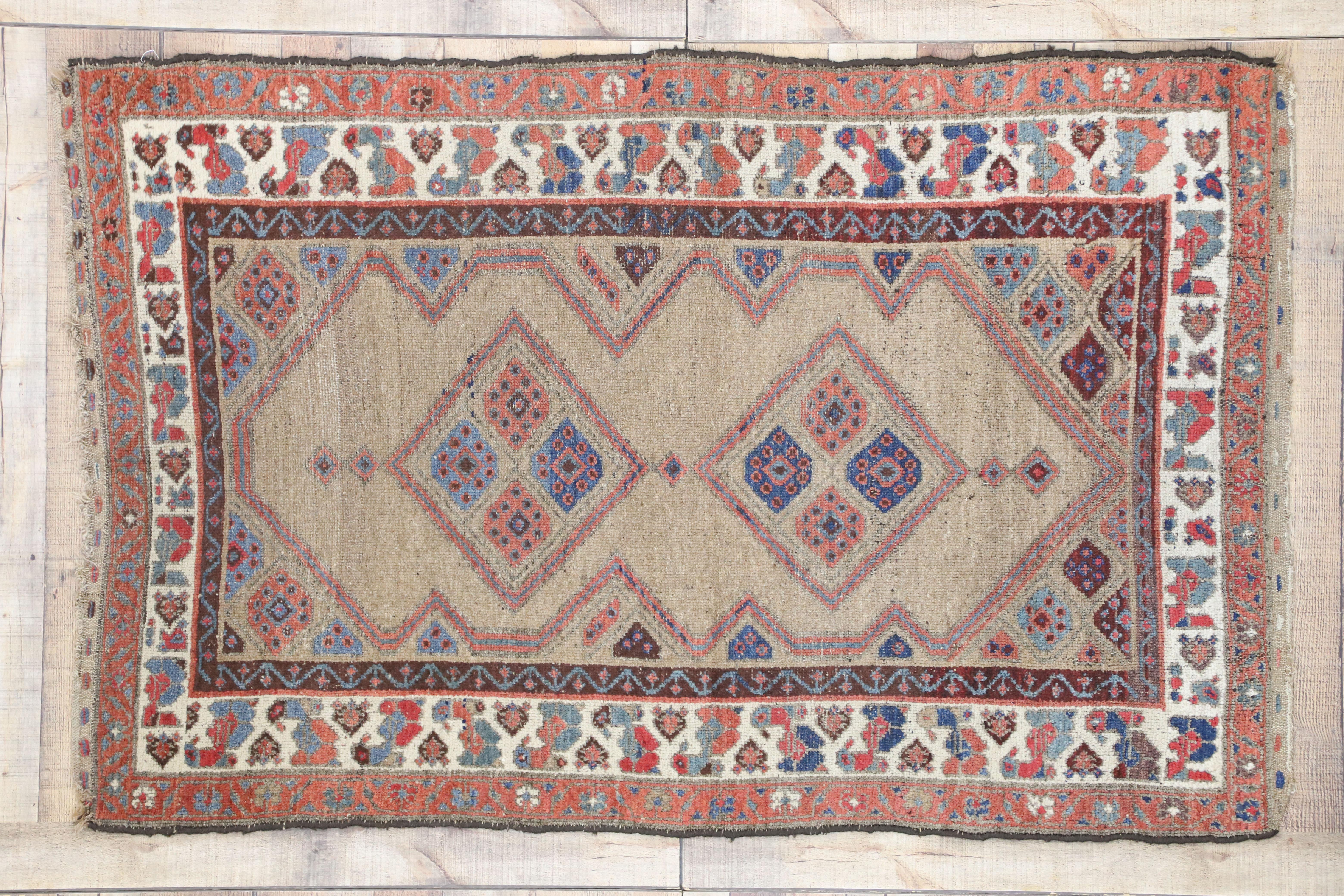 Ancien tapis persan d'appoint Malayer, tapis d'entrée ou de salon Bon état - En vente à Dallas, TX