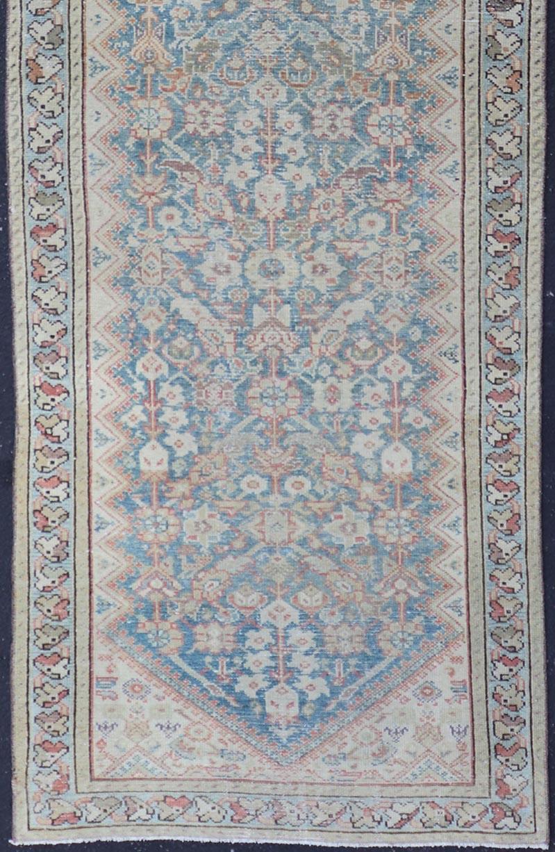 Antique Persian Malayer All-Over Designed Runner with Sub Geometric Motifs For Sale 1