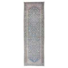 Antique Persian Malayer All-Over Designed Runner with Sub Geometric Motifs