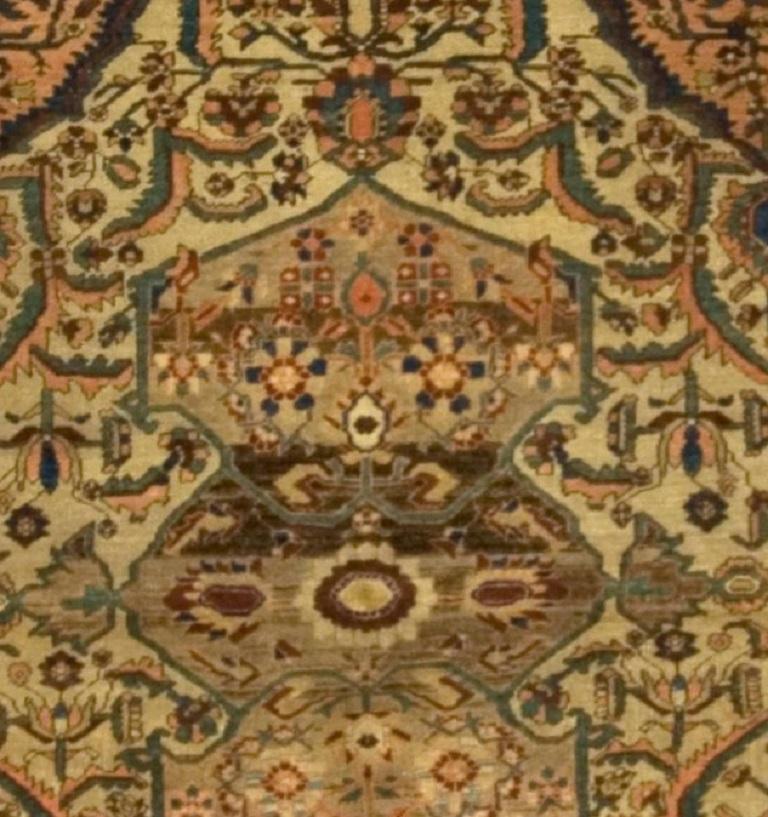 Hand-Knotted Antique Persian Malayer Area Rug  4'6 x 6'5 For Sale