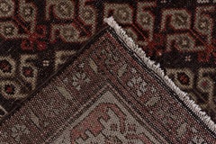 Antique Persian Malayer Area Rug, Dark Brown Allover Field, Red & Gold Accents