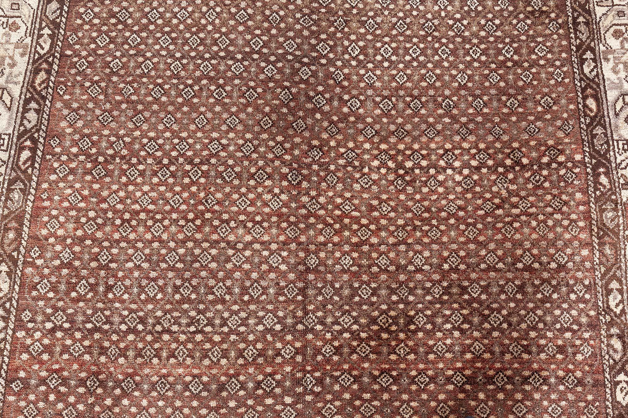 Doris Leslie Blau Tappeto antico persiano in lana annodato a mano di colore marrone Malayer in vendita 1