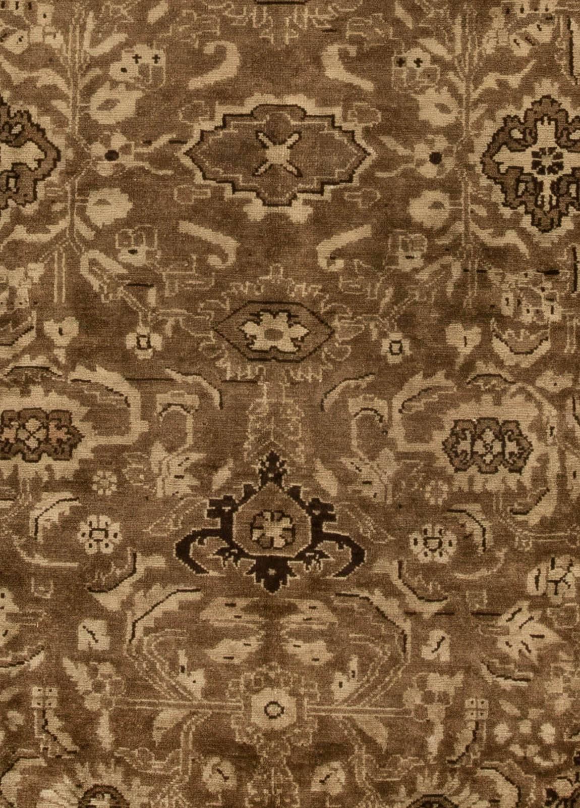 Ancien tapis persan Malayer en laine tissée à la main, de couleur marron
Taille : 10'0