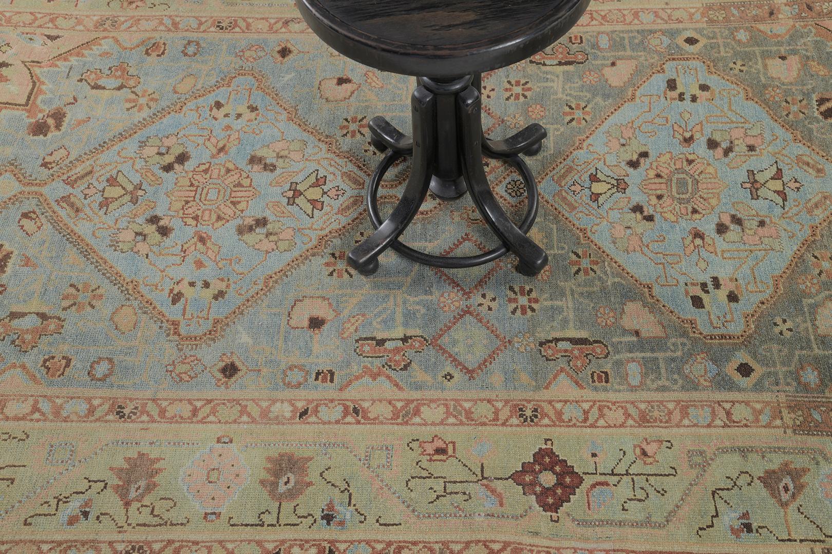 Antique Persian Malayer by Mehraban Rugs In Good Condition For Sale In WEST HOLLYWOOD, CA
