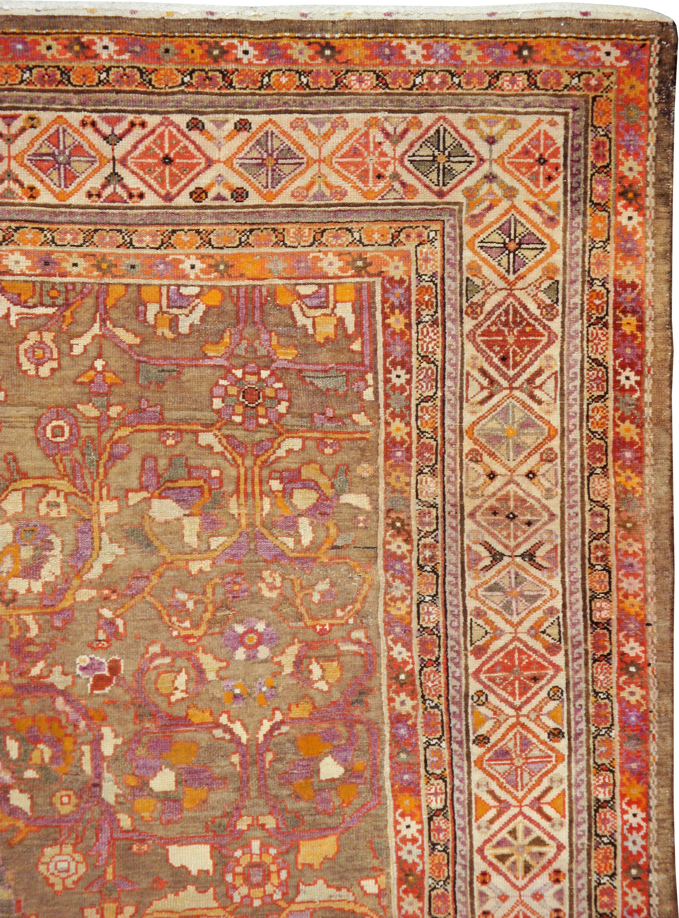Hand-Knotted Antique Persian Malayer Carpet For Sale