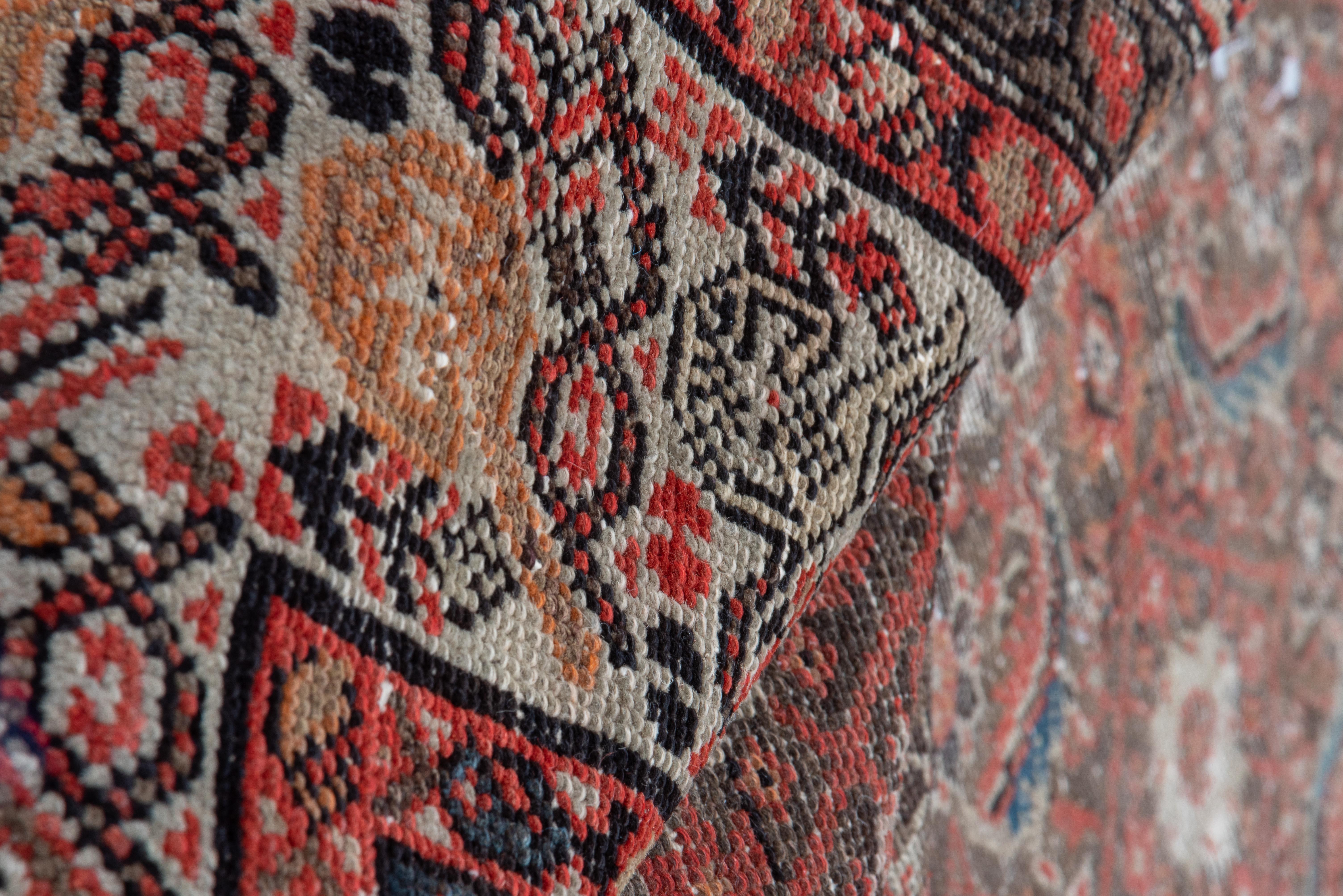 Early 20th Century Antique Persian Malayer Carpet, Lightly Distressed, All-Over Field For Sale