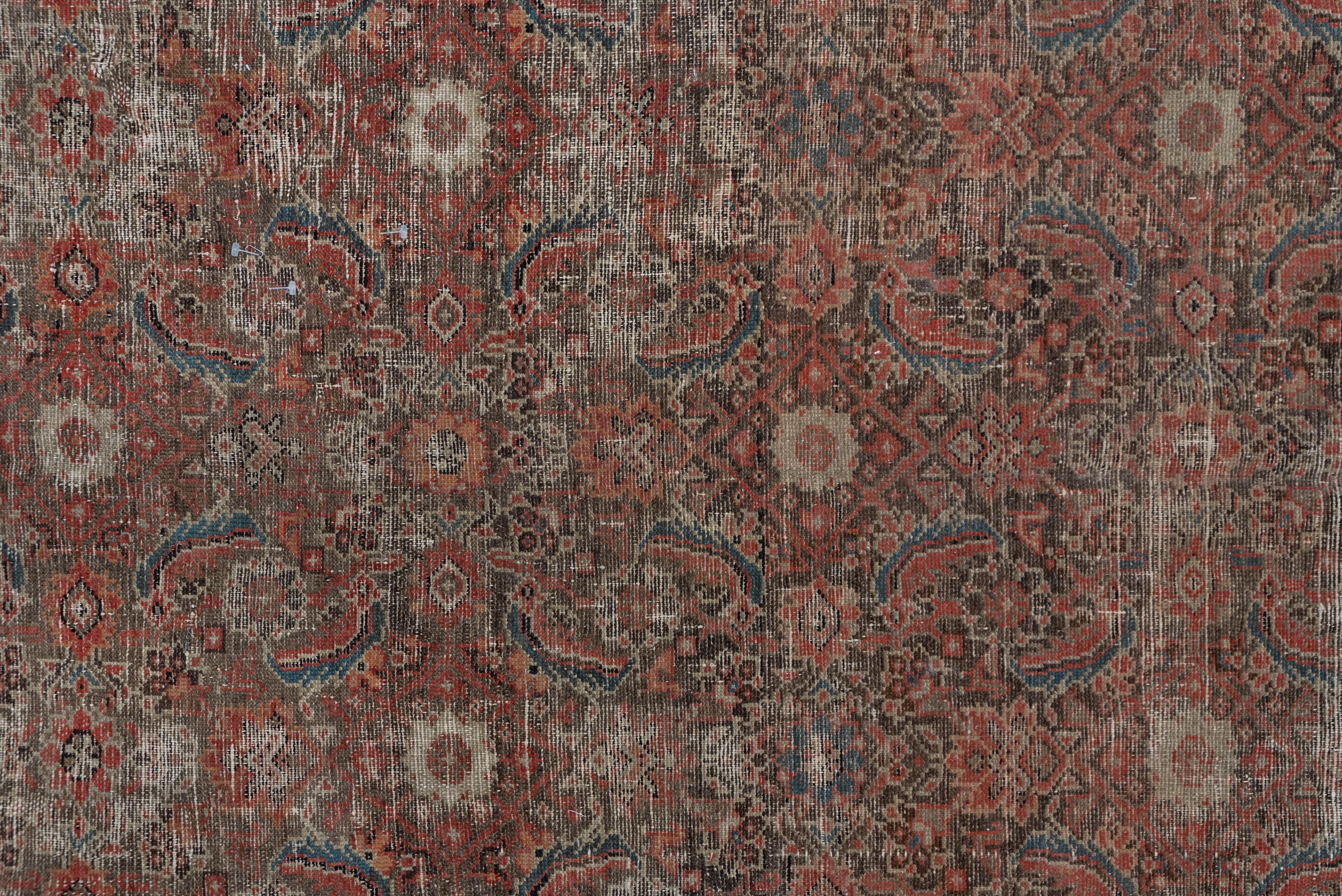 Antique Persian Malayer Carpet, Lightly Distressed, All-Over Field For Sale 1