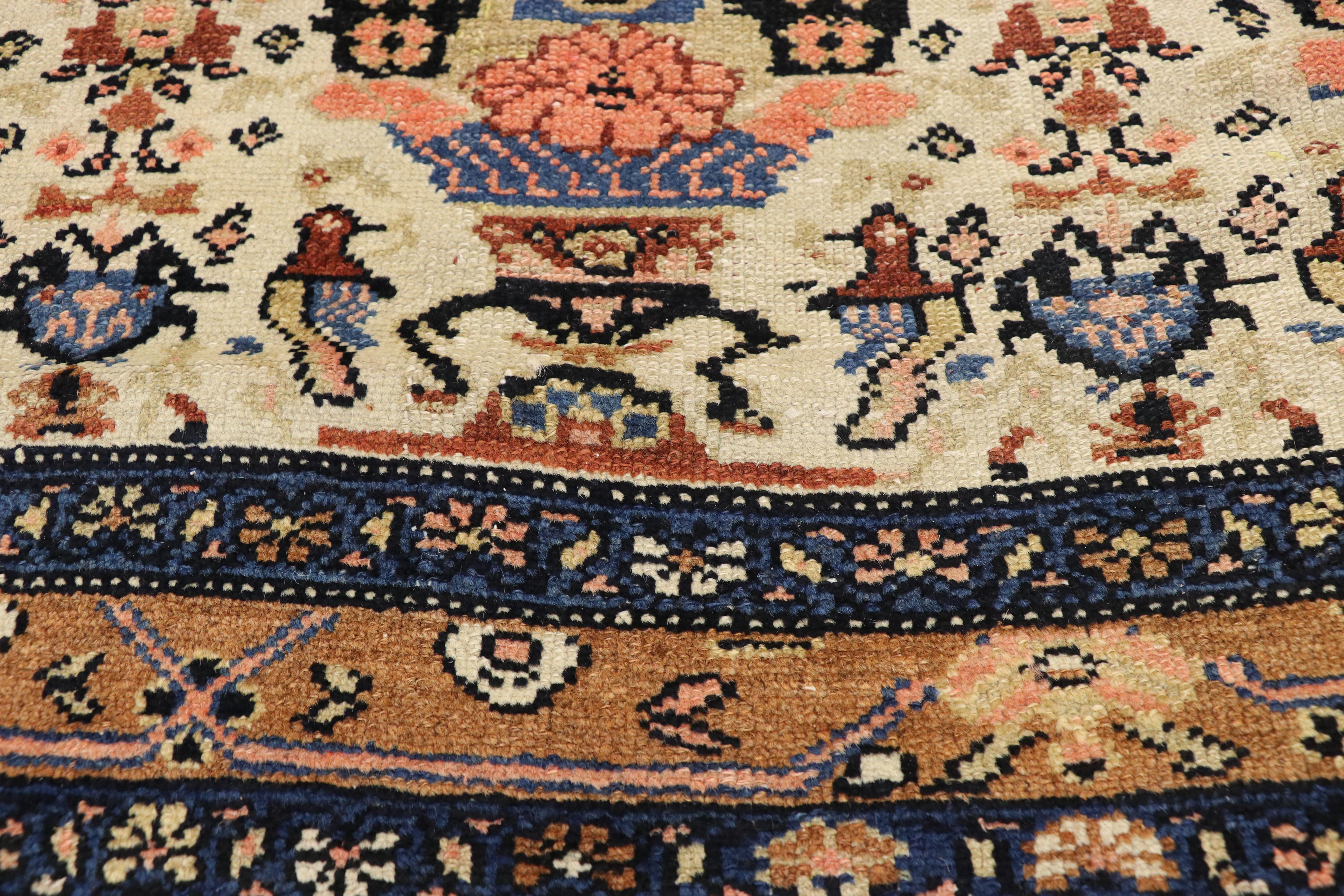 Antique Persian Malayer Runner with Romantic Victorian Style In Good Condition In Dallas, TX