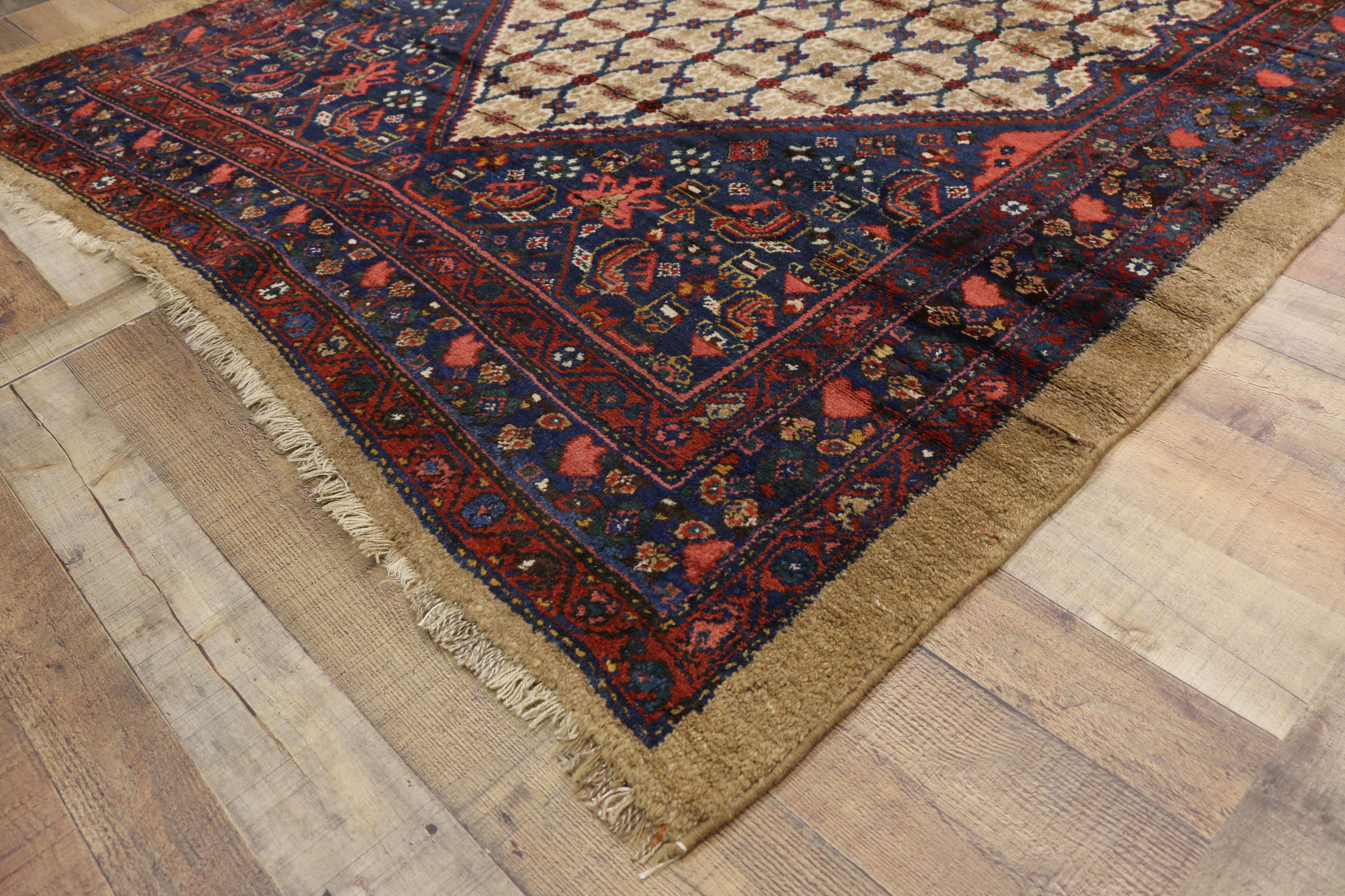 Wool 1880s Antique Persian Malayer Extra-Long Rug For Sale