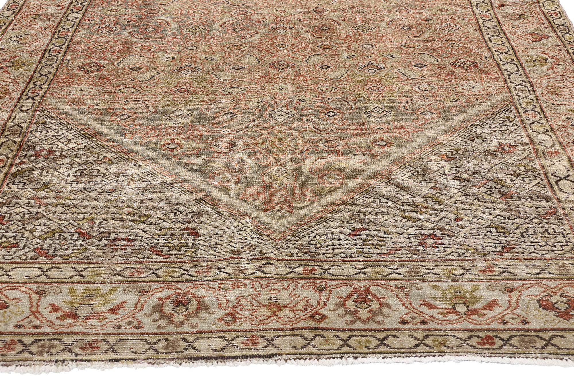 Perse Tapis persan ancien Malayer de style rustique moderne en vente