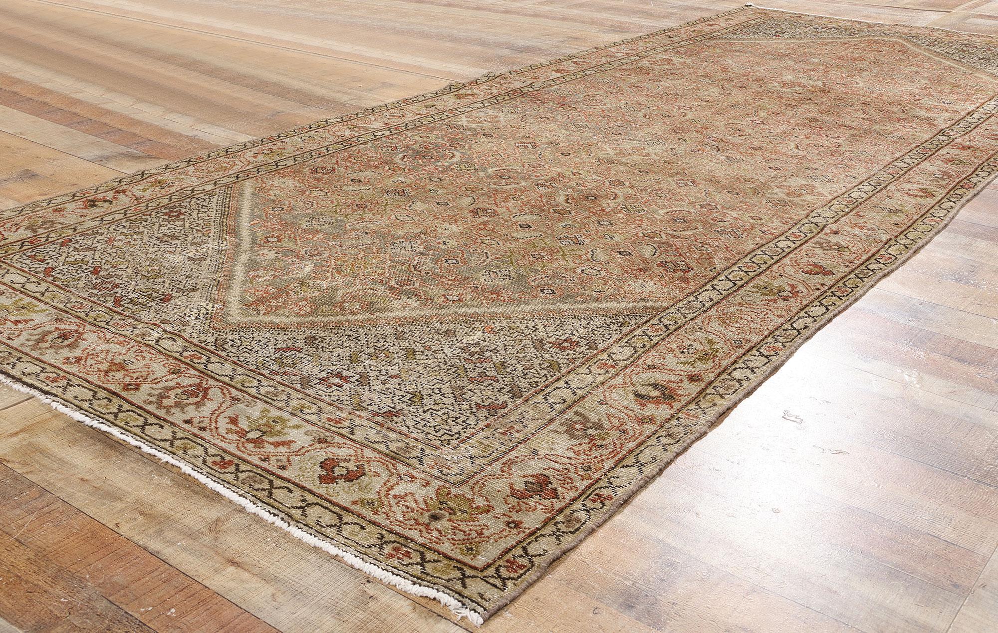 20ième siècle Tapis persan ancien Malayer de style rustique moderne en vente