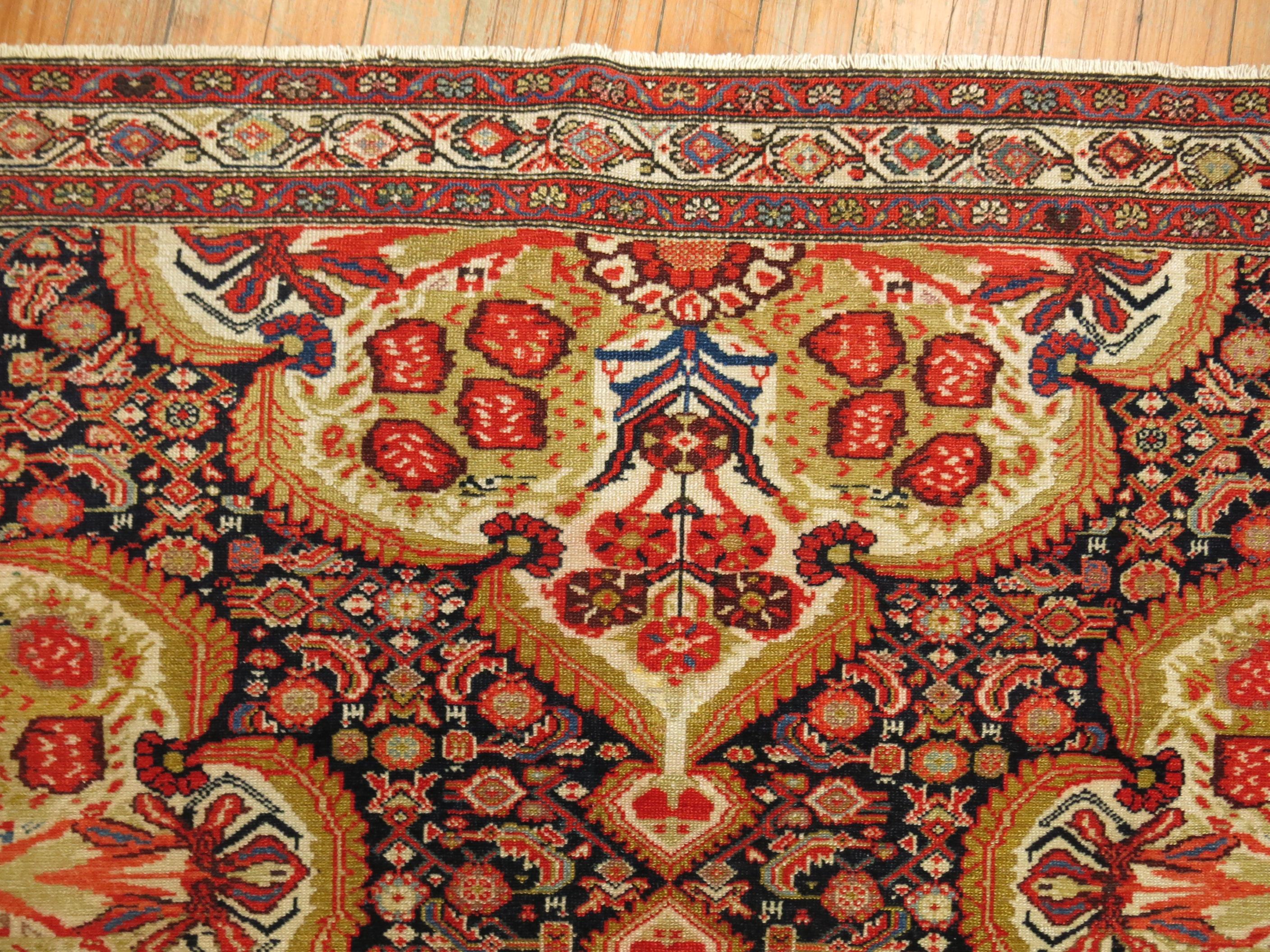 Hand-Woven Antique Persian Malayer Connoisseur Rug For Sale