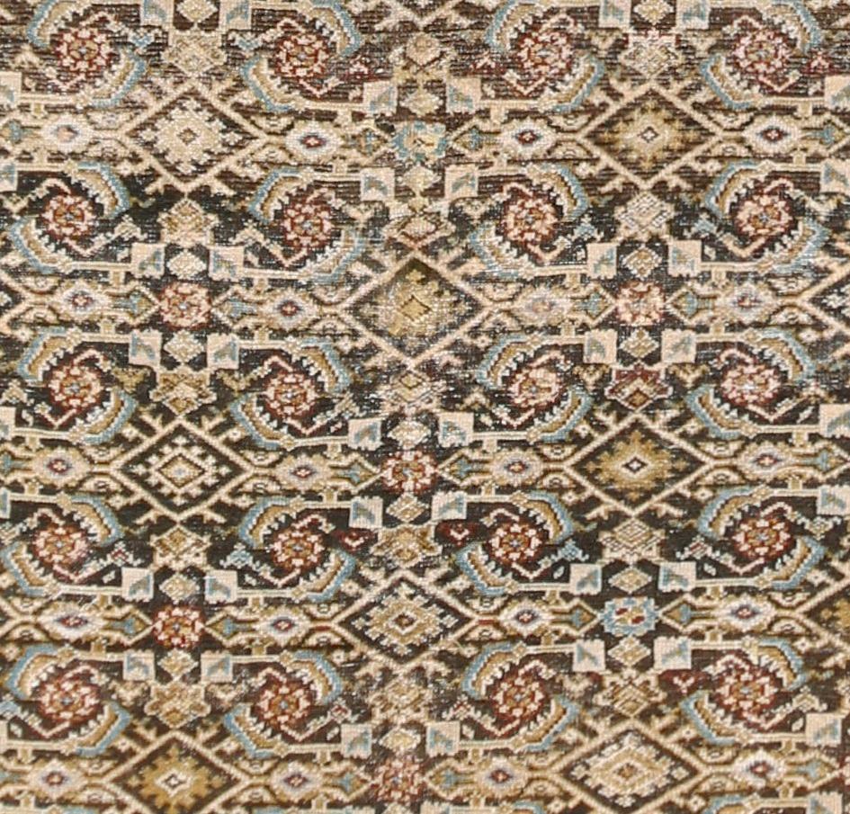XIXe siècle Ancien tapis persan Malayer Corridor, 7'1 x 17'11 en vente