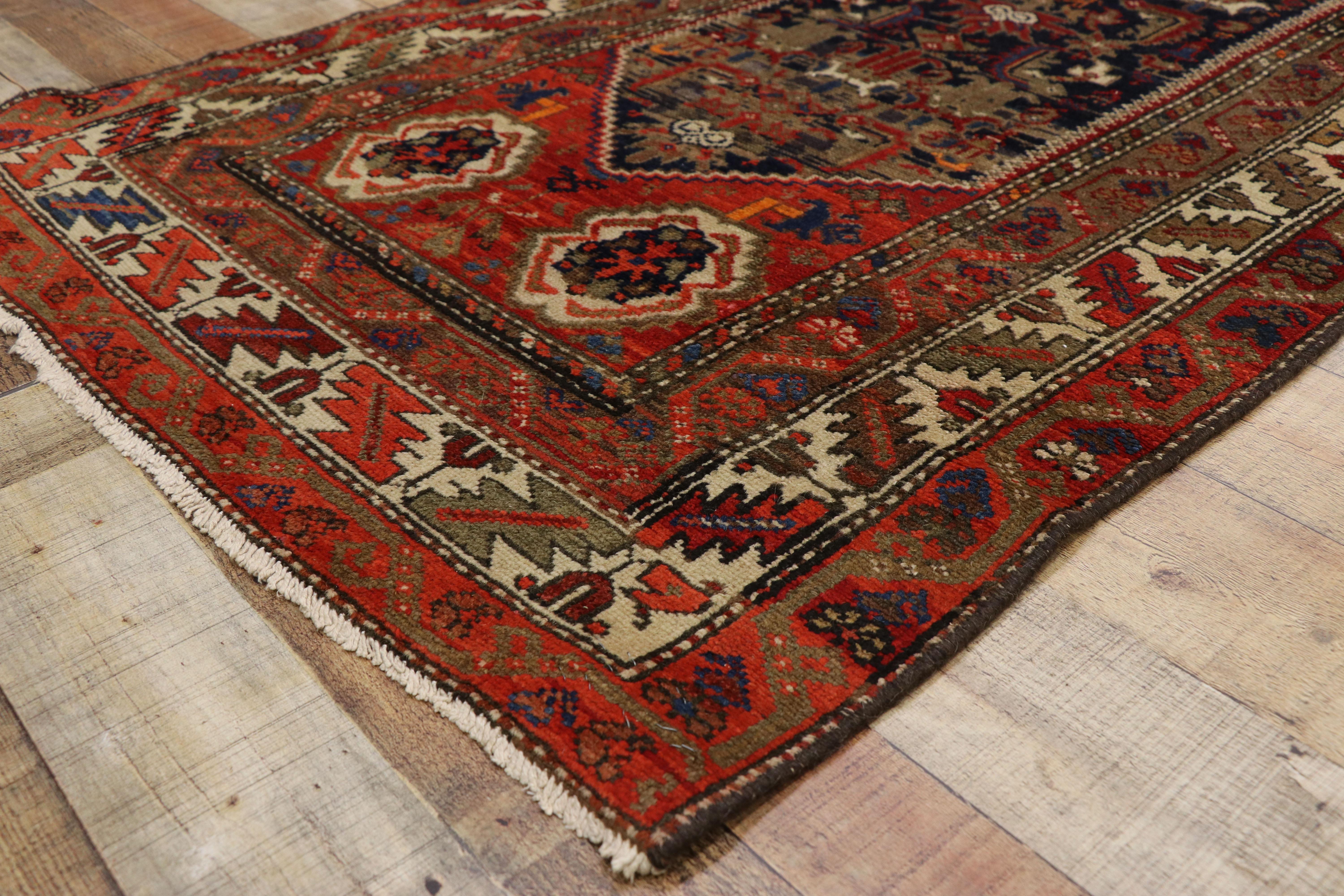 20th Century Antique Persian Malayer Extra-Long Hallway Runner with Manor House Tudor Style For Sale