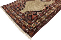 Antique Persian Malayer Extra-Long Hallway Runner with Tudor Manor House Style