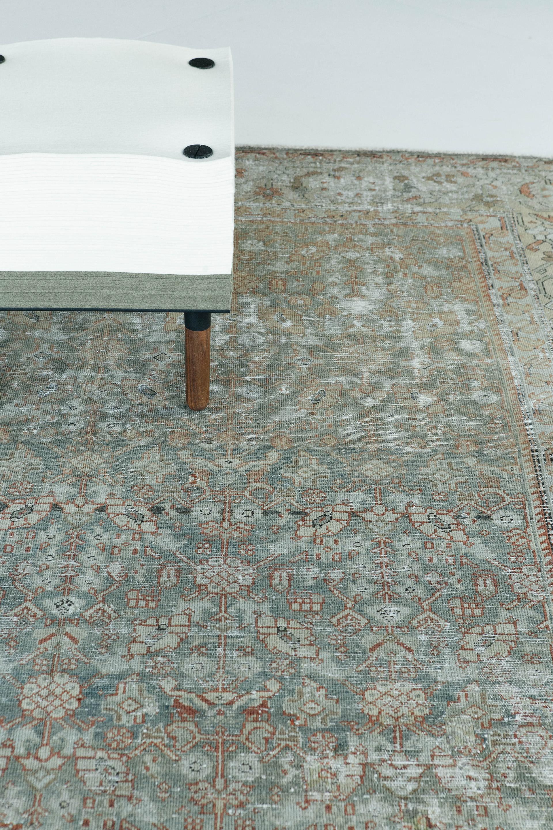 Hand-Knotted Antique Persian Malayer For Sale
