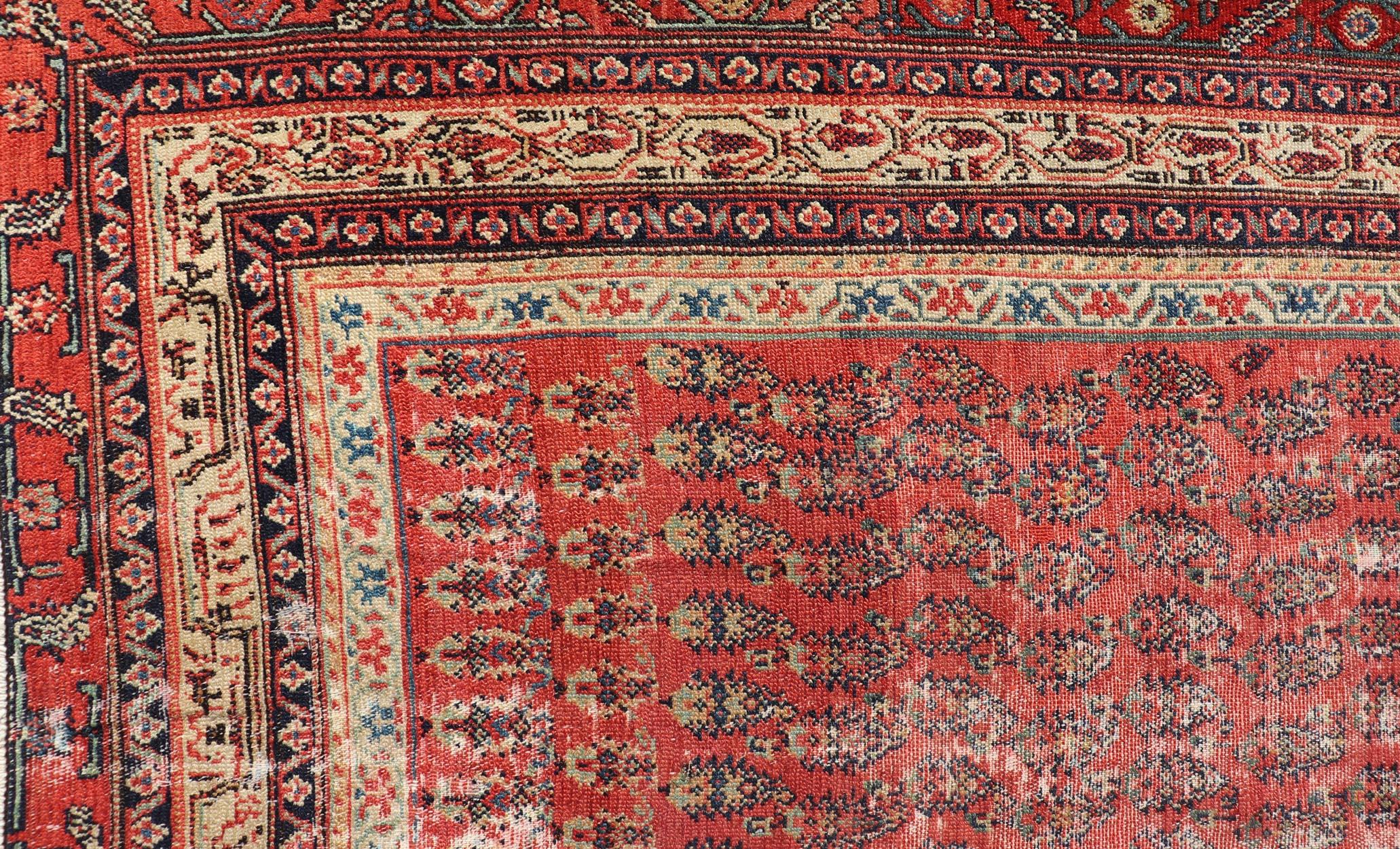 Antique Persian Malayer Gallery by Keivan Woven Arts with Small All-Over Design For Sale 7