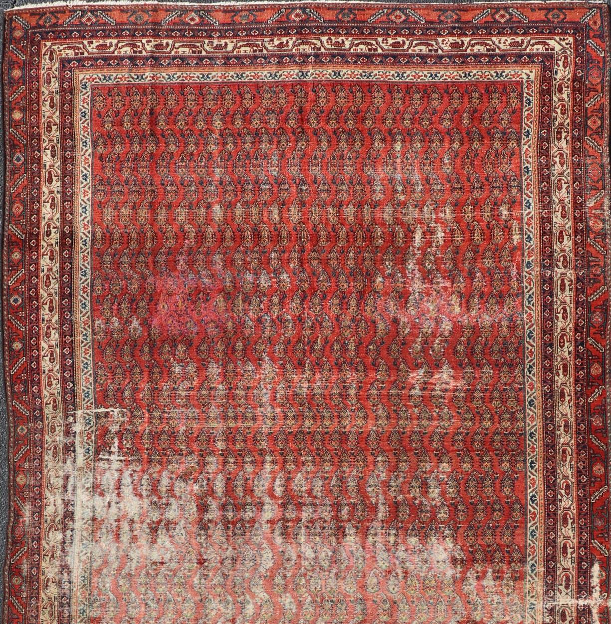 Wool Antique Persian Malayer Gallery by Keivan Woven Arts with Small All-Over Design For Sale