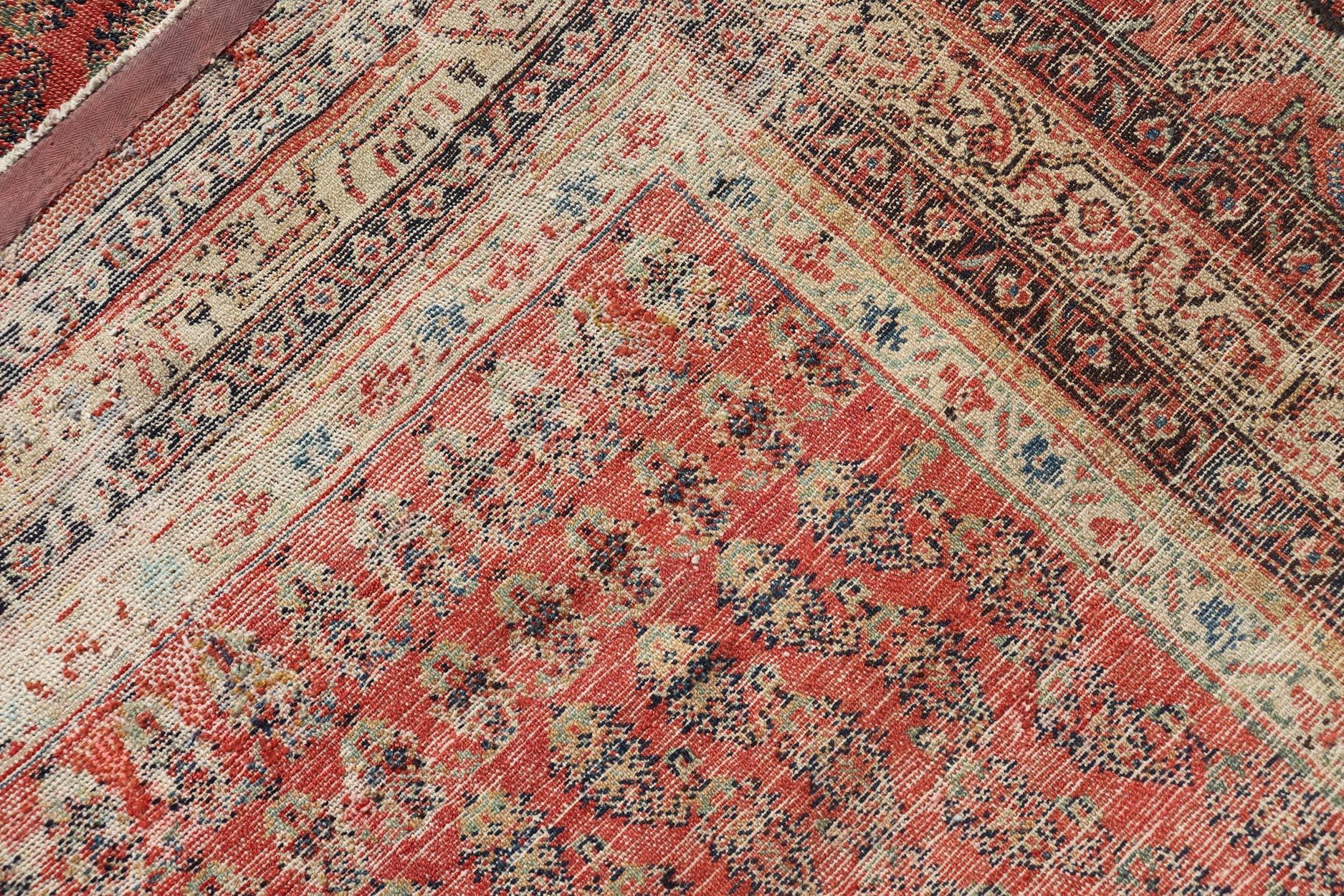 Antique Persian Malayer Gallery by Keivan Woven Arts with Small All-Over Design For Sale 3