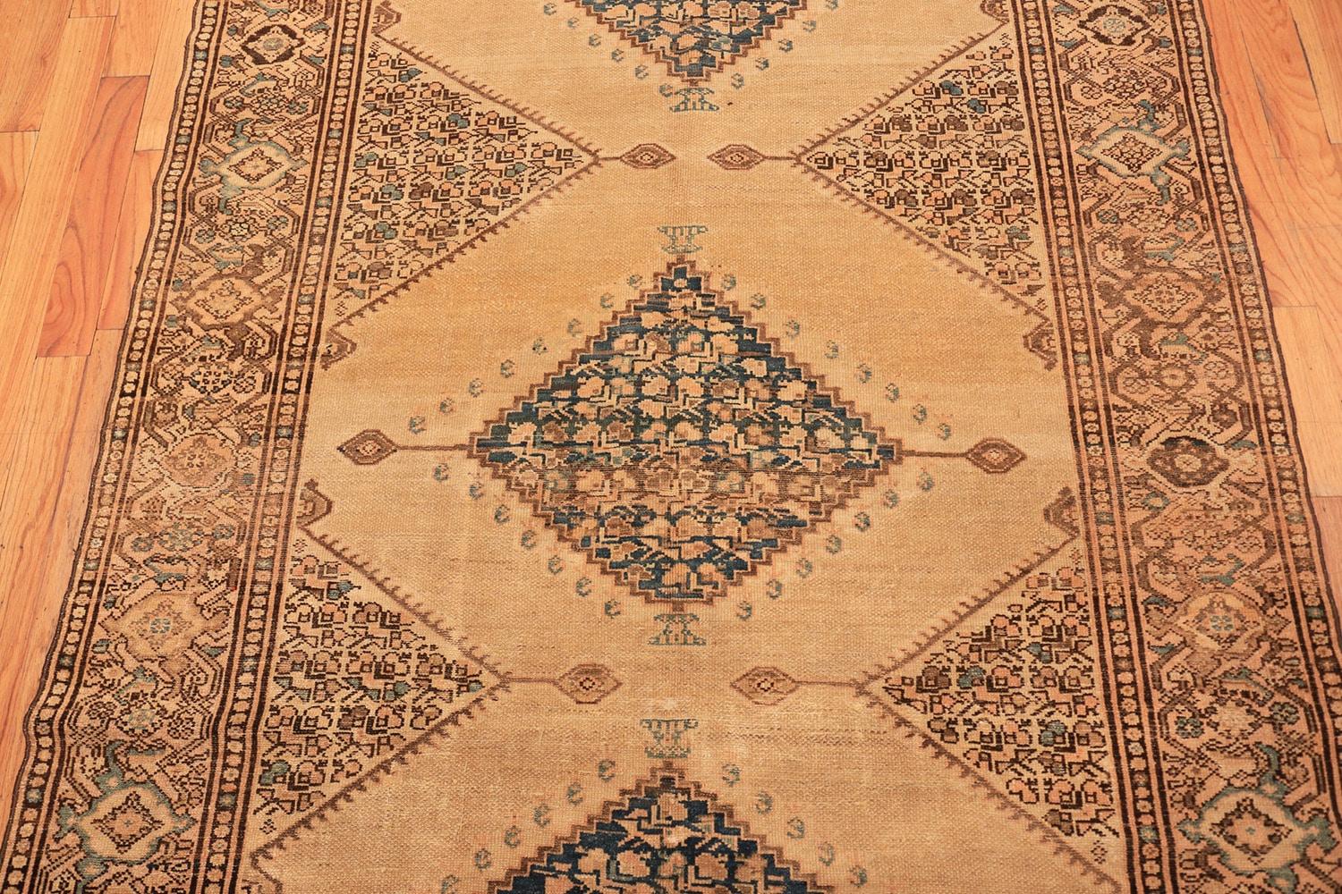Antique Persian Malayer Rug, Origin: Persia, Circa: 1900. Size: 5 ft 4 in x 11 ft 10 in (1.63 m x 3.61 m)

