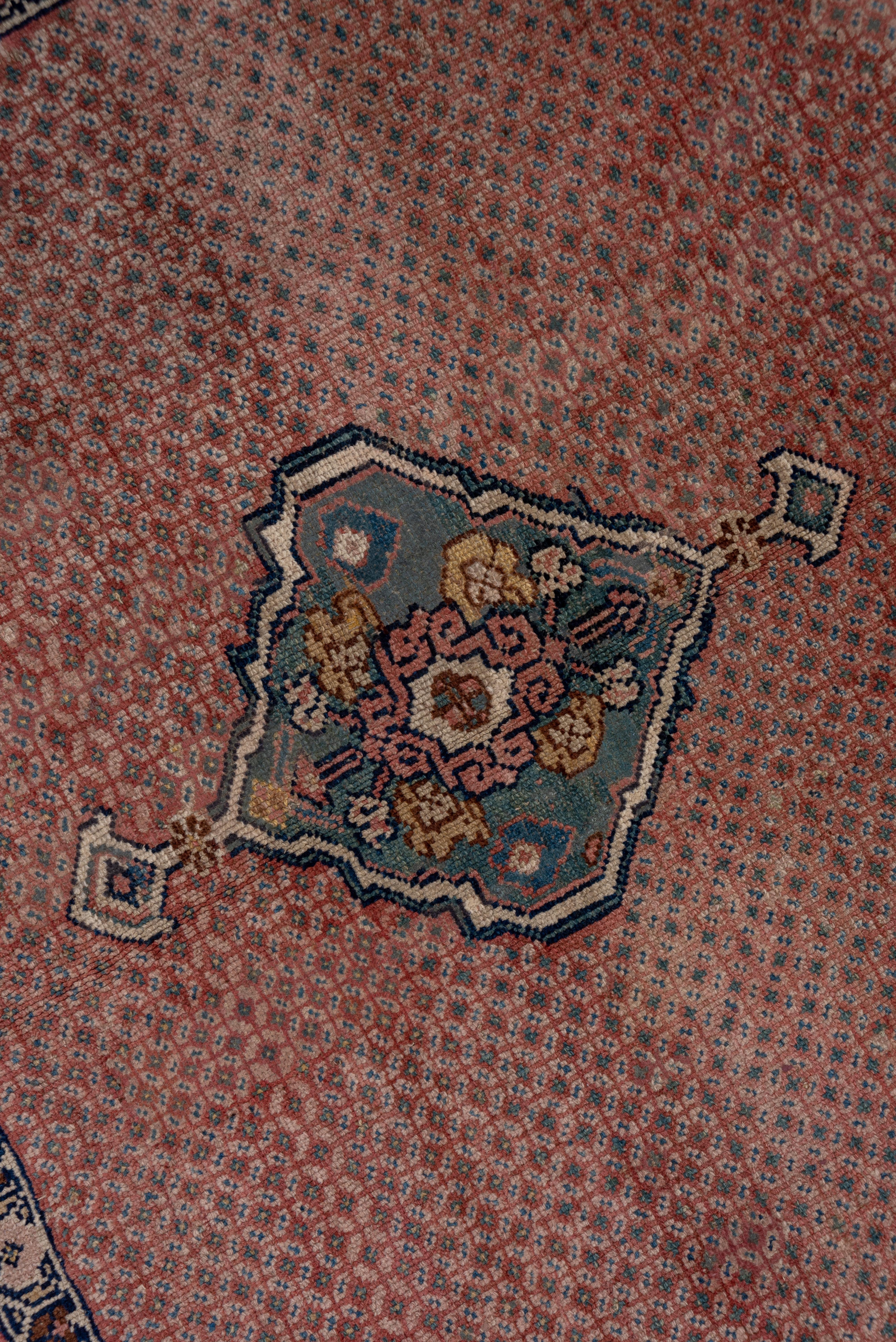 Early 20th Century Antique Persian Malayer Gallery Rug, Blush Pink Field, circa 1910s For Sale