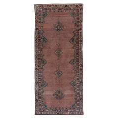 Antique Persian Malayer Gallery Rug, Blush Pink Field, circa 1910s