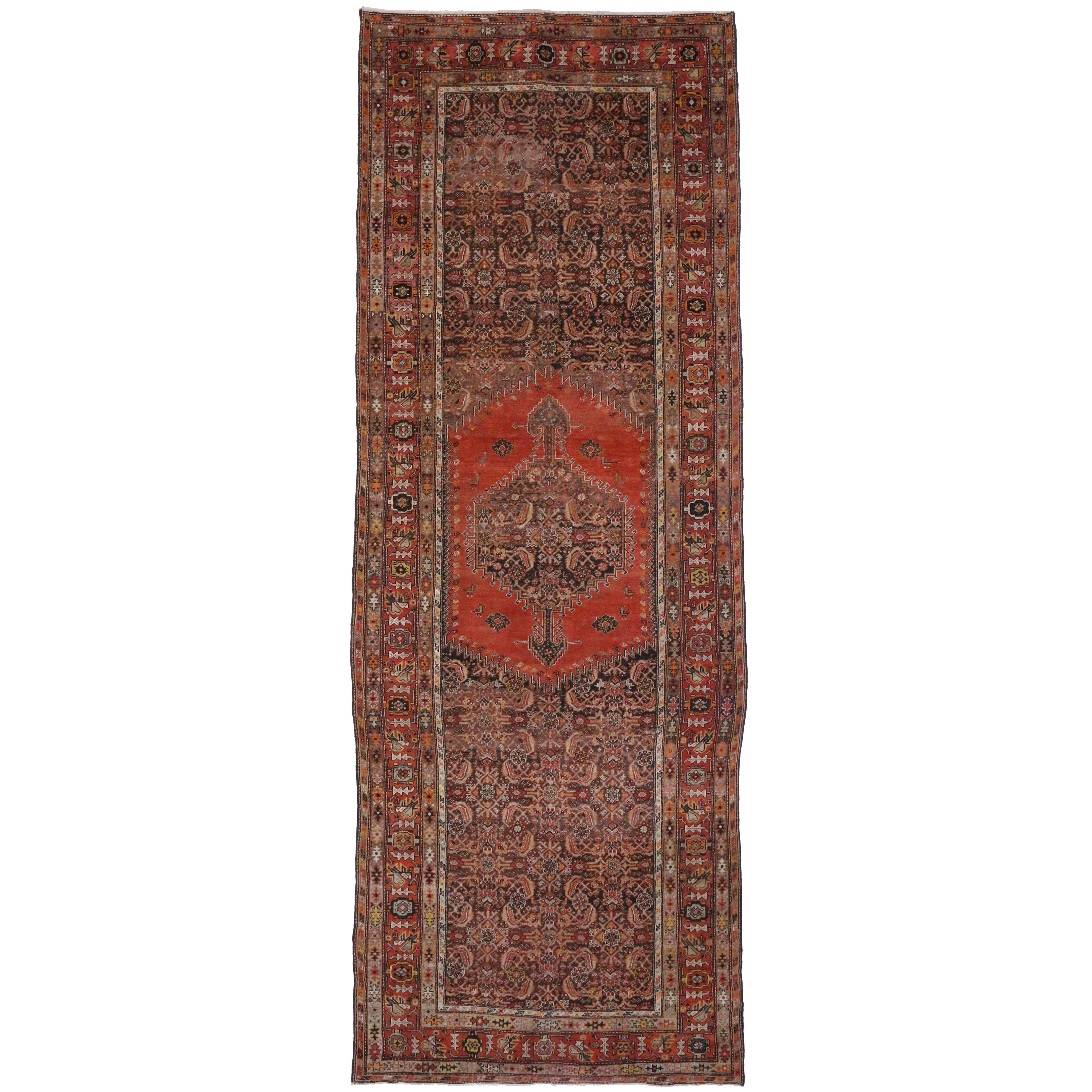 Tappeto antico persiano Malayer Gallery Tappeto extra-lungo in stile Mid Century Modern in vendita 2