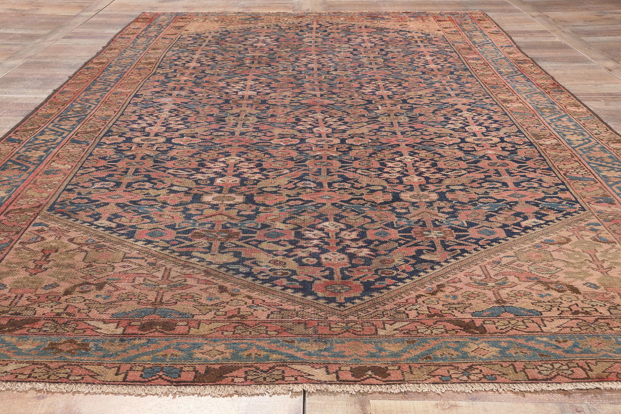 Antique Persian Malayer Rug, Laid-Back Luxury Meets Rustic Sensibility For Sale 1