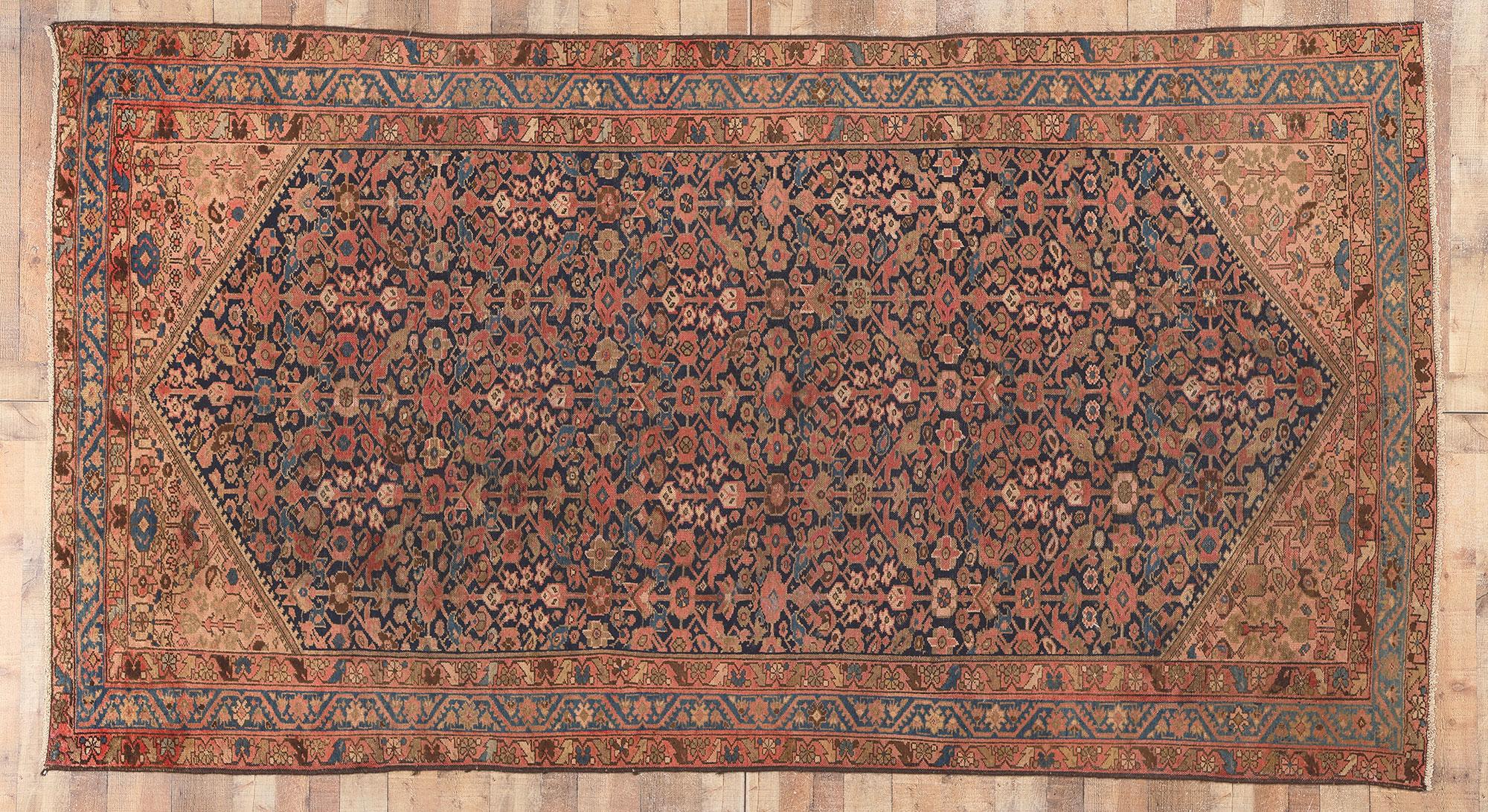 Antique Persian Malayer Rug, Laid-Back Luxury Meets Rustic Sensibility For Sale 2