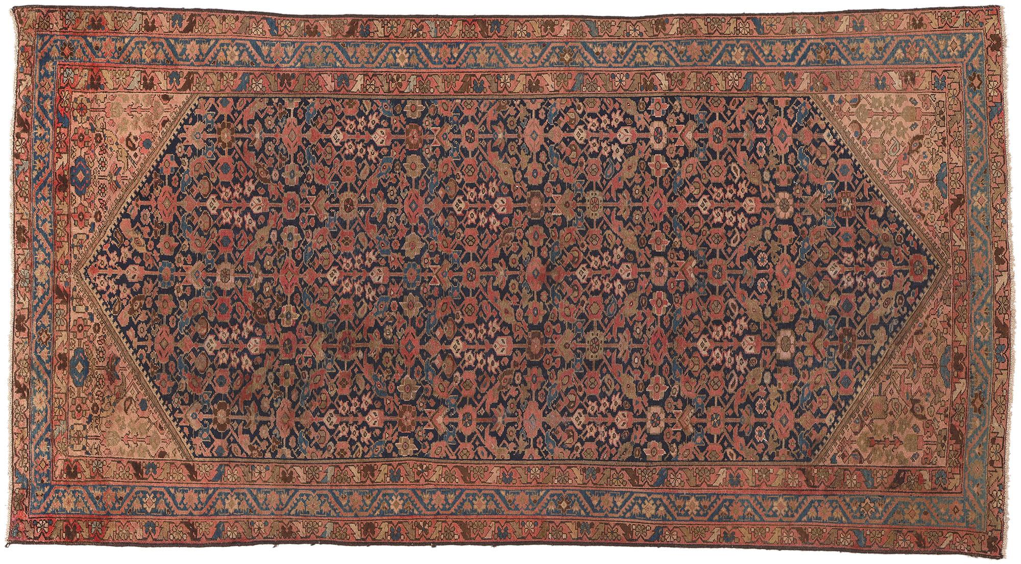 Antique Persian Malayer Rug, Laid-Back Luxury Meets Rustic Sensibility For Sale 3