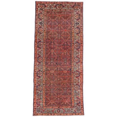 Antiker antiker persischer Malayer-Galerie-Teppich, breiter Flurläufer