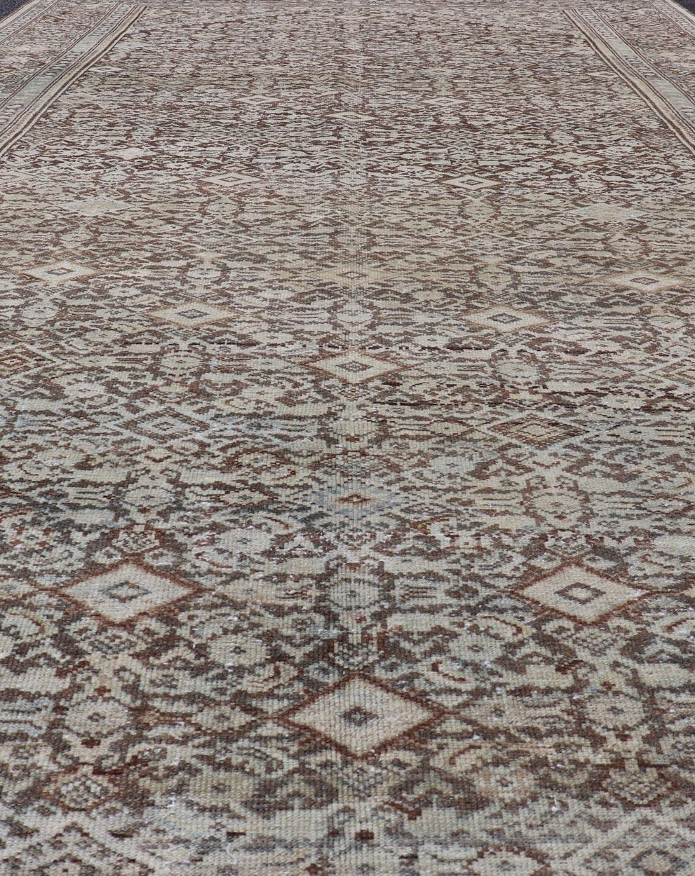 Antiker persischer Malayer-Galerie-Teppich mit Blumenmedaillon-Design 7'0 x 13'5 im Angebot 6