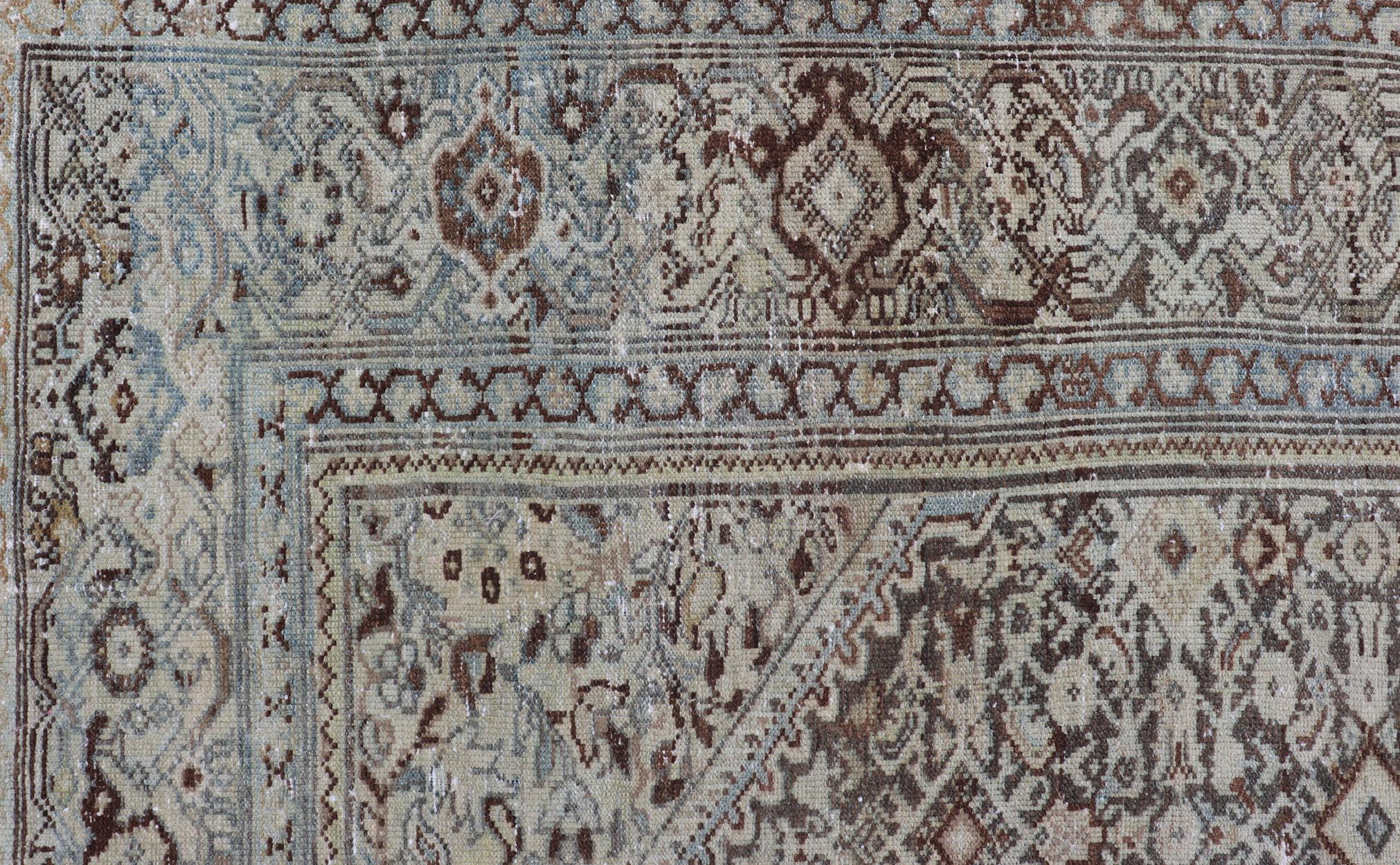 Antiker persischer Malayer-Galerie-Teppich mit Blumenmedaillon-Design 7'0 x 13'5 im Angebot 8