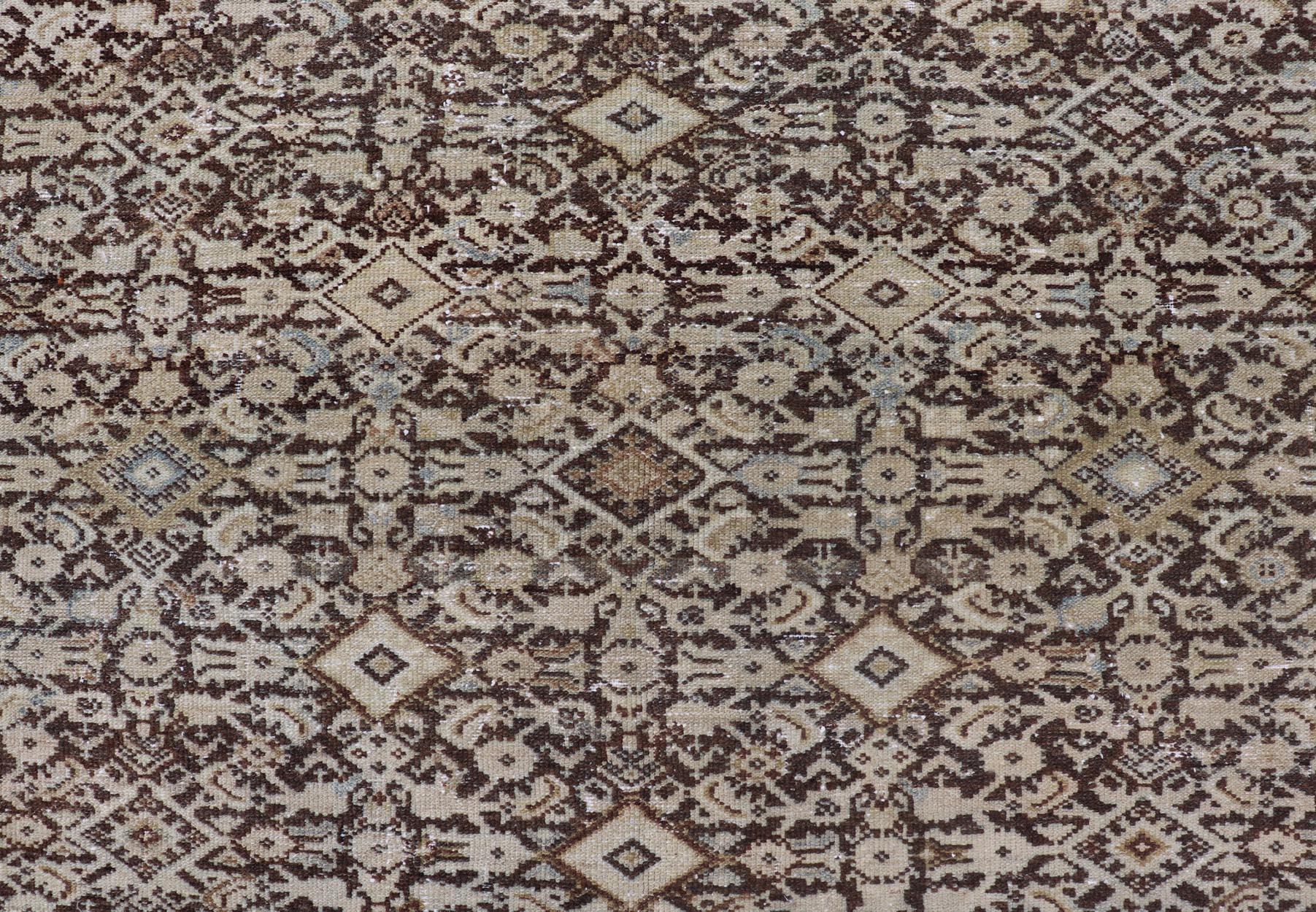 Antiker persischer Malayer-Galerie-Teppich mit Blumenmedaillon-Design 7'0 x 13'5 (Persisch) im Angebot