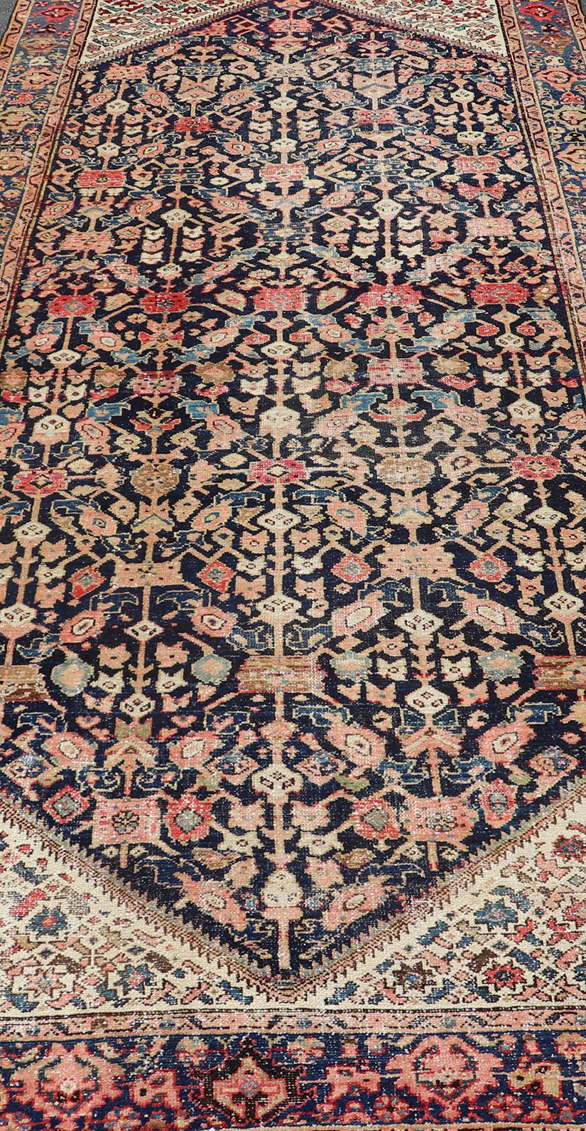 Antique Persian Malayer Gallery Rug with Geometric All-Over Herati Design For Sale 3