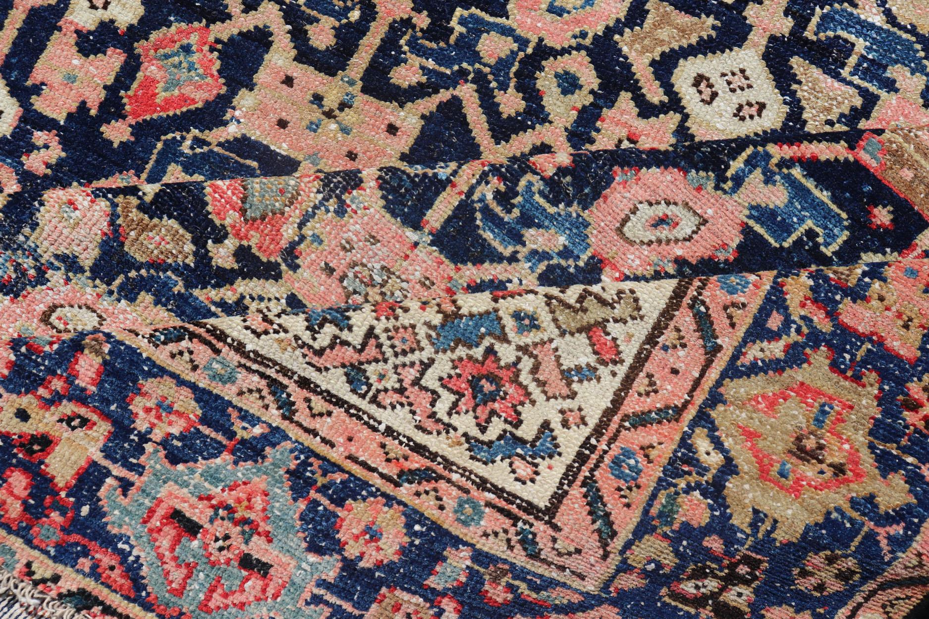 Antique Persian Malayer Gallery Rug with Geometric All-Over Herati Design For Sale 2