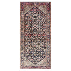 Tapis persan ancien Malayer Gallery avec motifs géométriques Herati sur toute sa surface