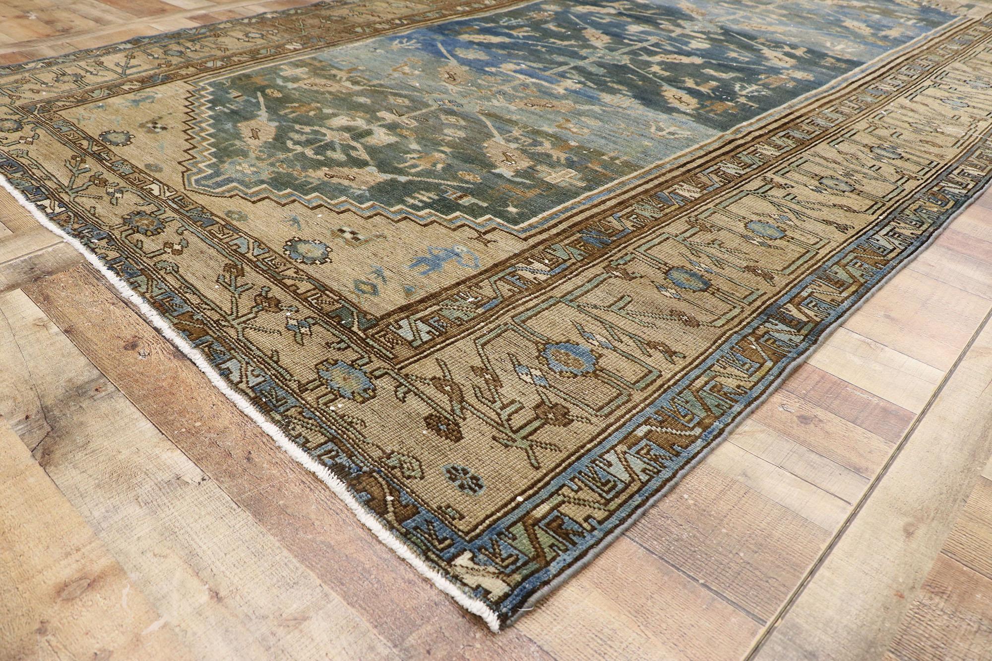 Wool Antique Persian Malayer Gallery Rug with Greek Mediterranean Style For Sale