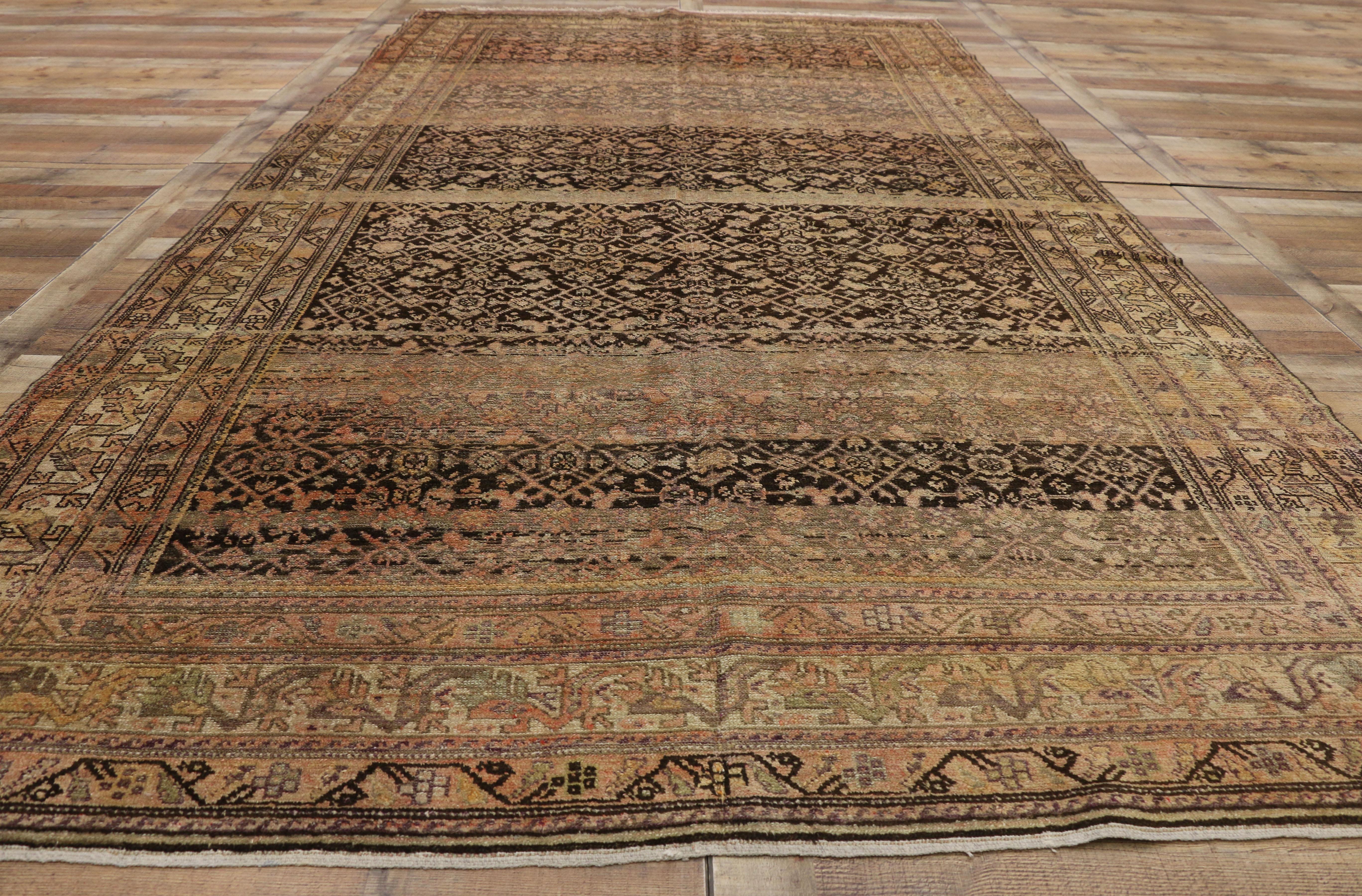 Wool Antique Persian Malayer Gallery Rug with Herati Design, Long Living Room Rug For Sale