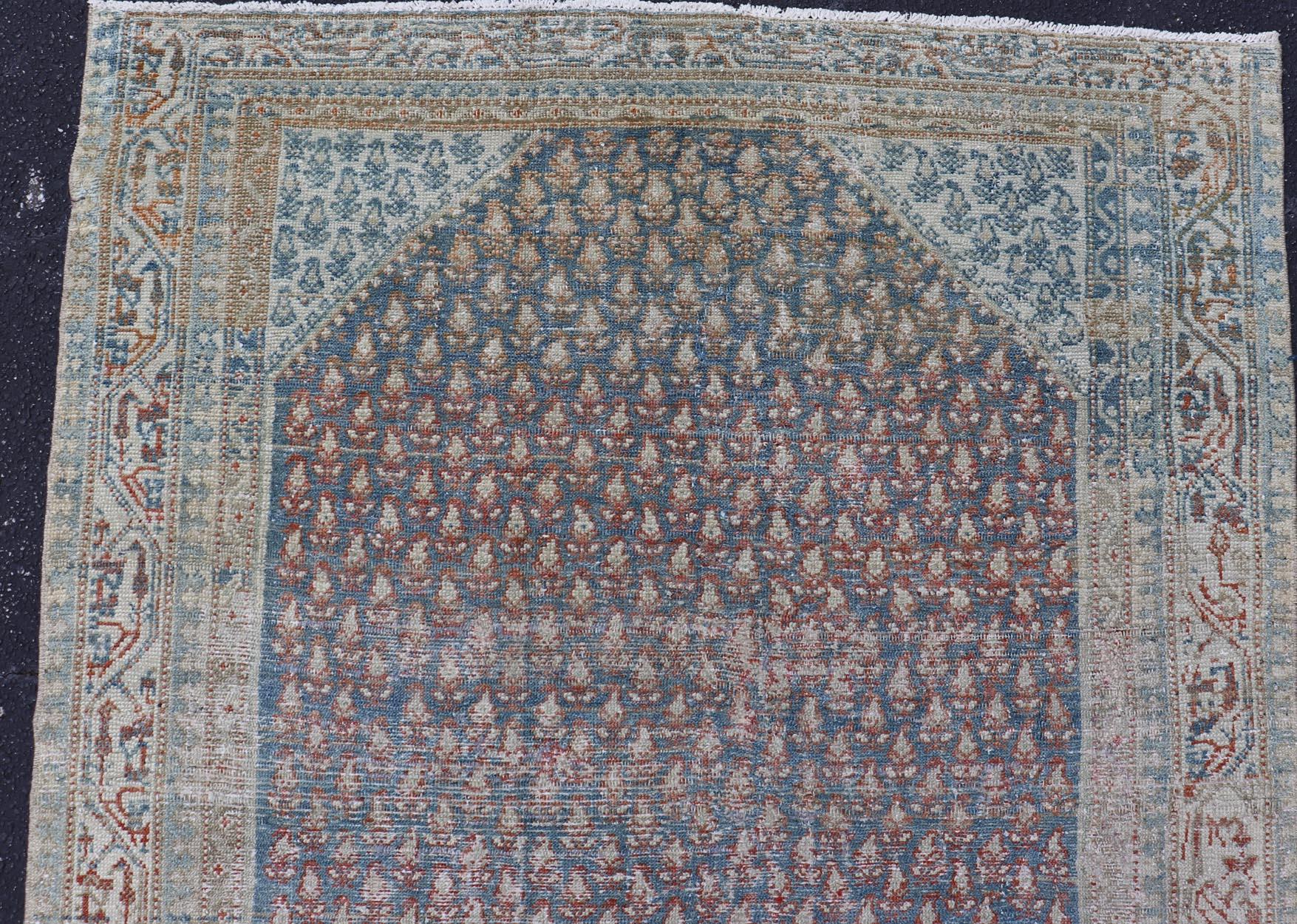 Antique Persian Malayer Gallery Rug With Hexagonal Medallion 4'8 X 10'5 For Sale 1