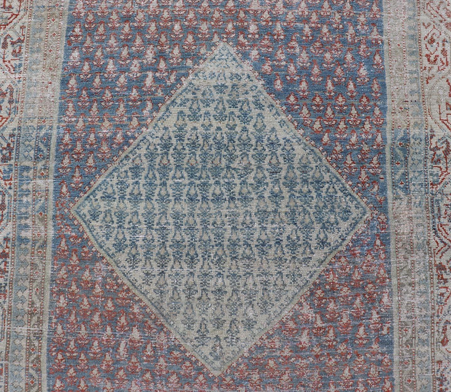 Antique Persian Malayer Gallery Rug With Hexagonal Medallion 4'8 X 10'5 For Sale 2