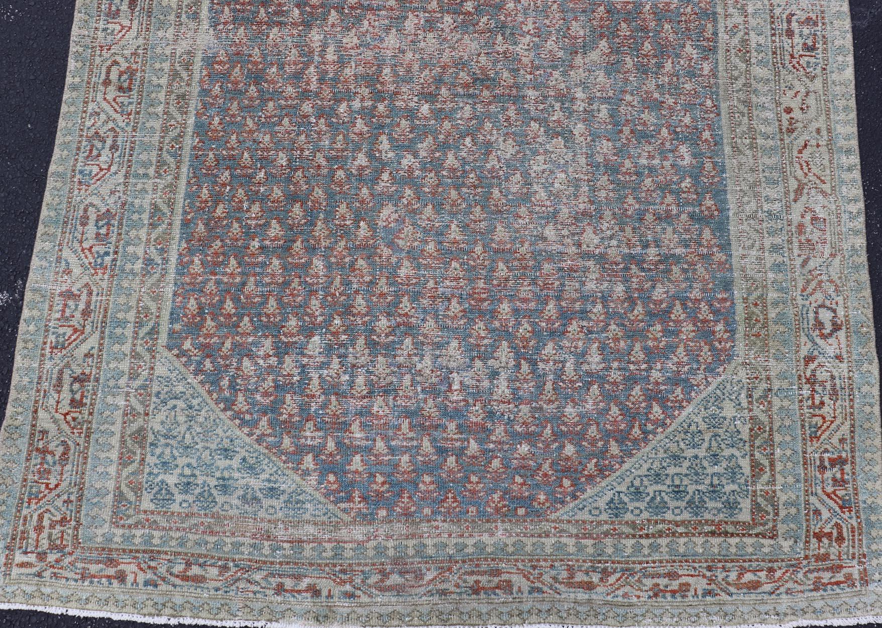Antique Persian Malayer Gallery Rug With Hexagonal Medallion 4'8 X 10'5 For Sale 3
