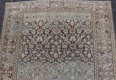 Antique Persian Malayer Gallery Rug with Light Blue Abrash Field Design