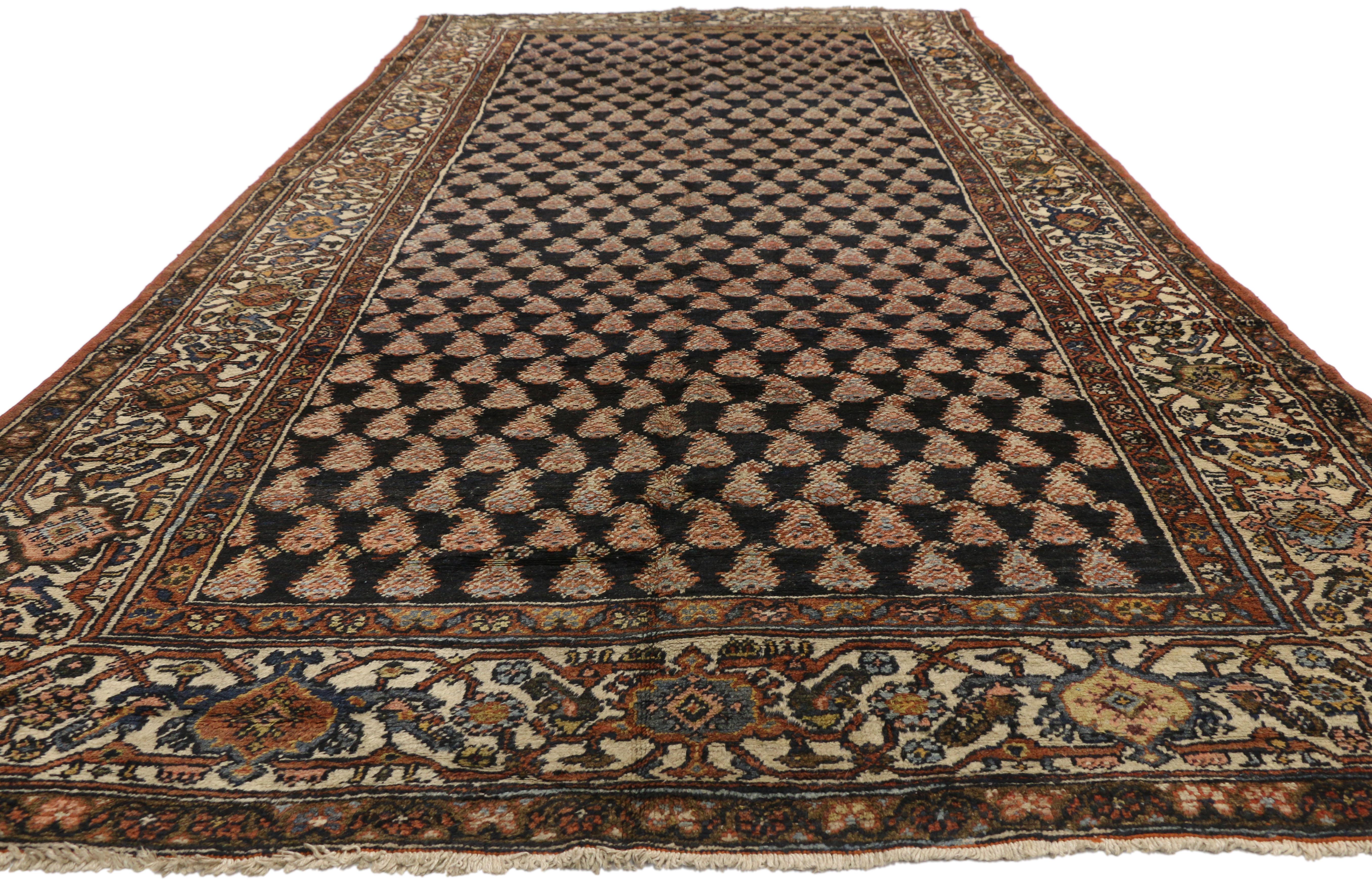 Hand-Knotted Antique Persian Malayer Gallery Rug with Traditional Style and Raconteur Vibes For Sale