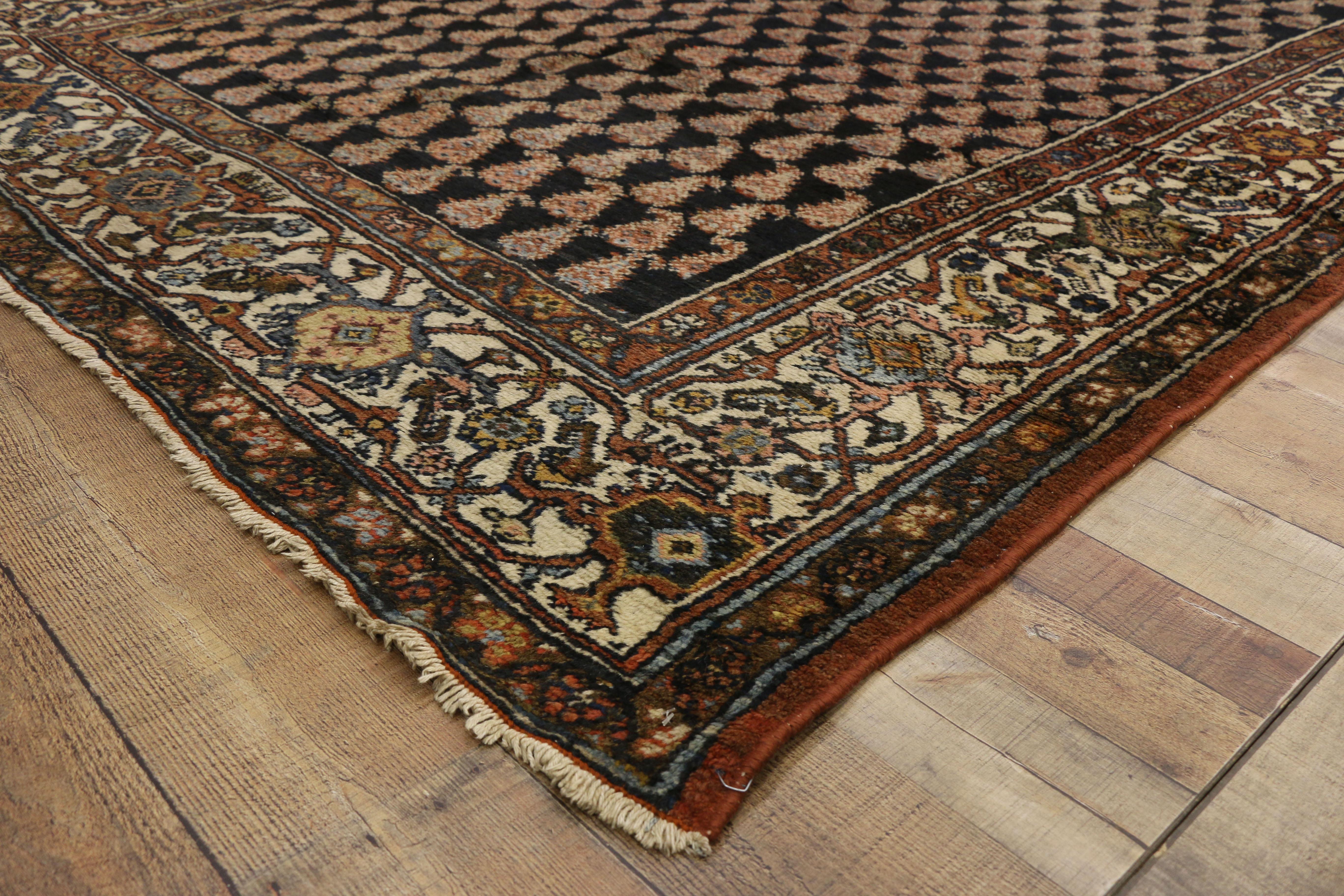 Wool Antique Persian Malayer Gallery Rug with Traditional Style and Raconteur Vibes For Sale