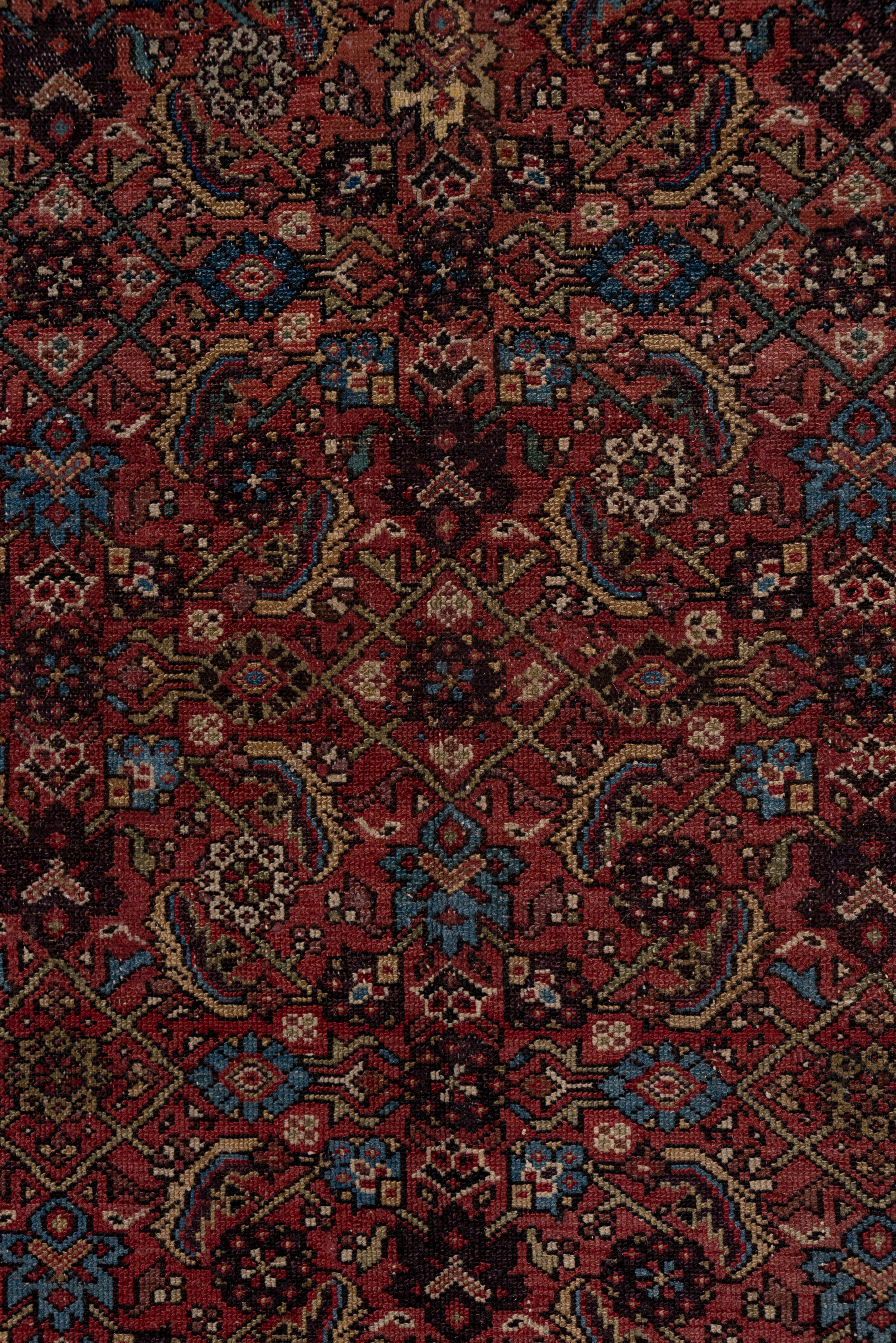 Antique Persian Malayer Gallery Rug with Warm Tones Herati Pattern, circa 1920s In Good Condition For Sale In New York, NY