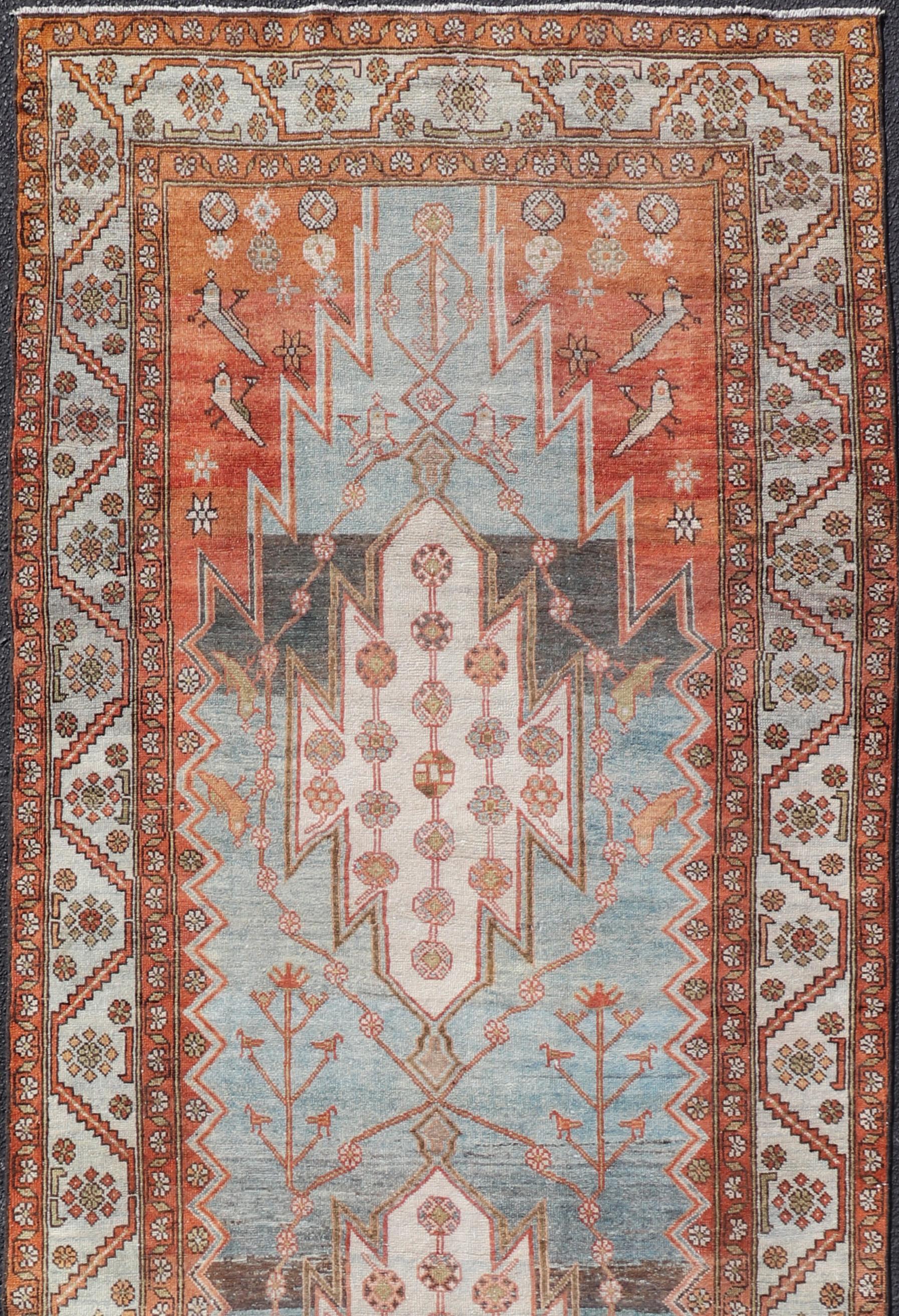 Wide Gallery runner, antique Persian Malayer, Keivan Woven Arts / rug EMB-9522-P13066, country of origin / type: Iran / Malayer, circa 1920.

Measures: 4'5 x 13'9.     

This magnificent antique Persian long Malayer wide runner,  bears a beautiful,