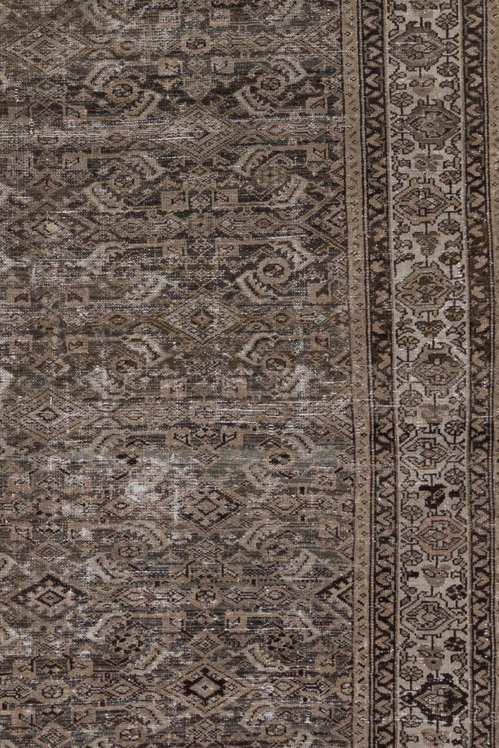Malayer Distressed Antique Persian Gallery Rug For Sale
