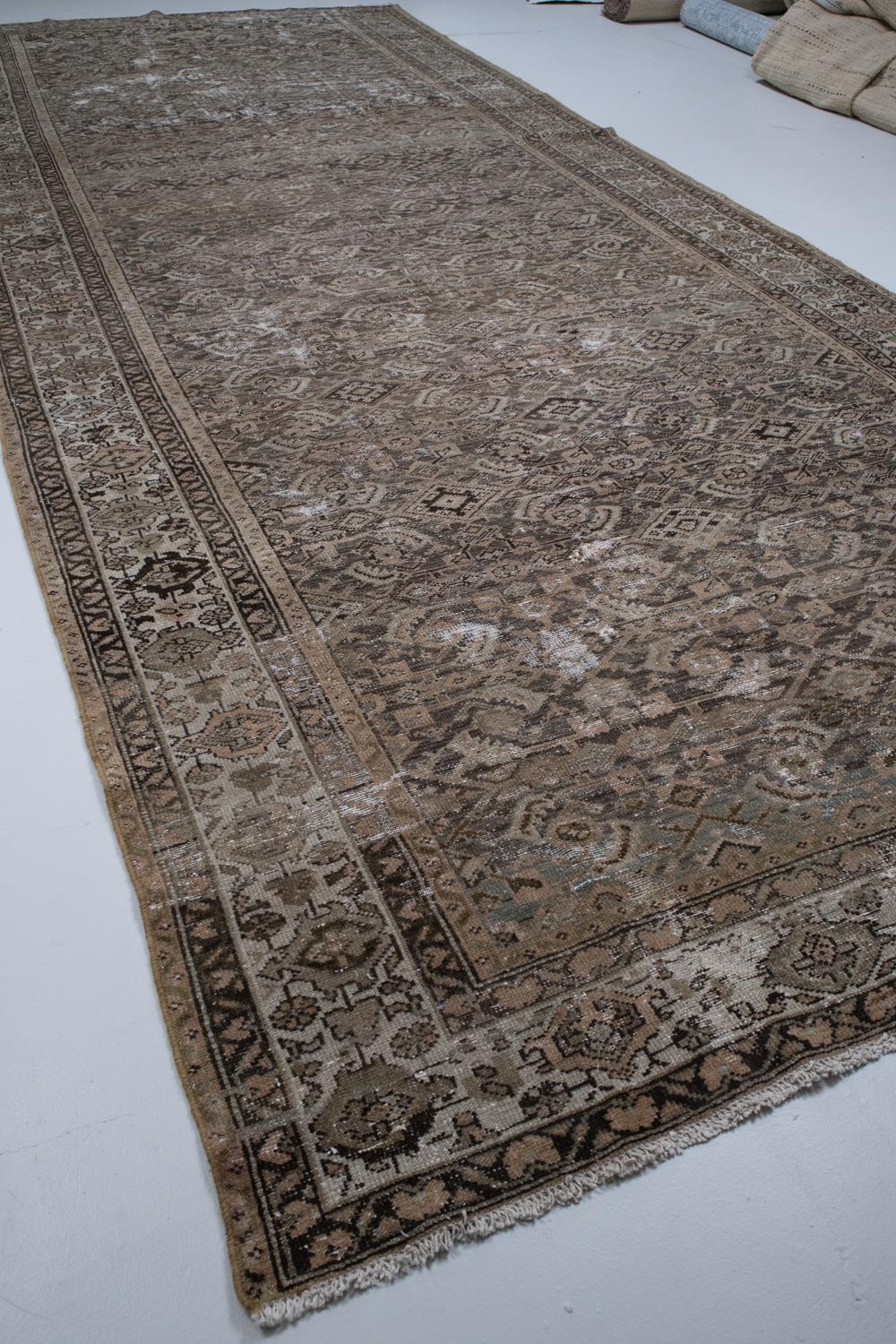Distressed Antique Persian Gallery Rug In Good Condition For Sale In West Palm Beach, FL