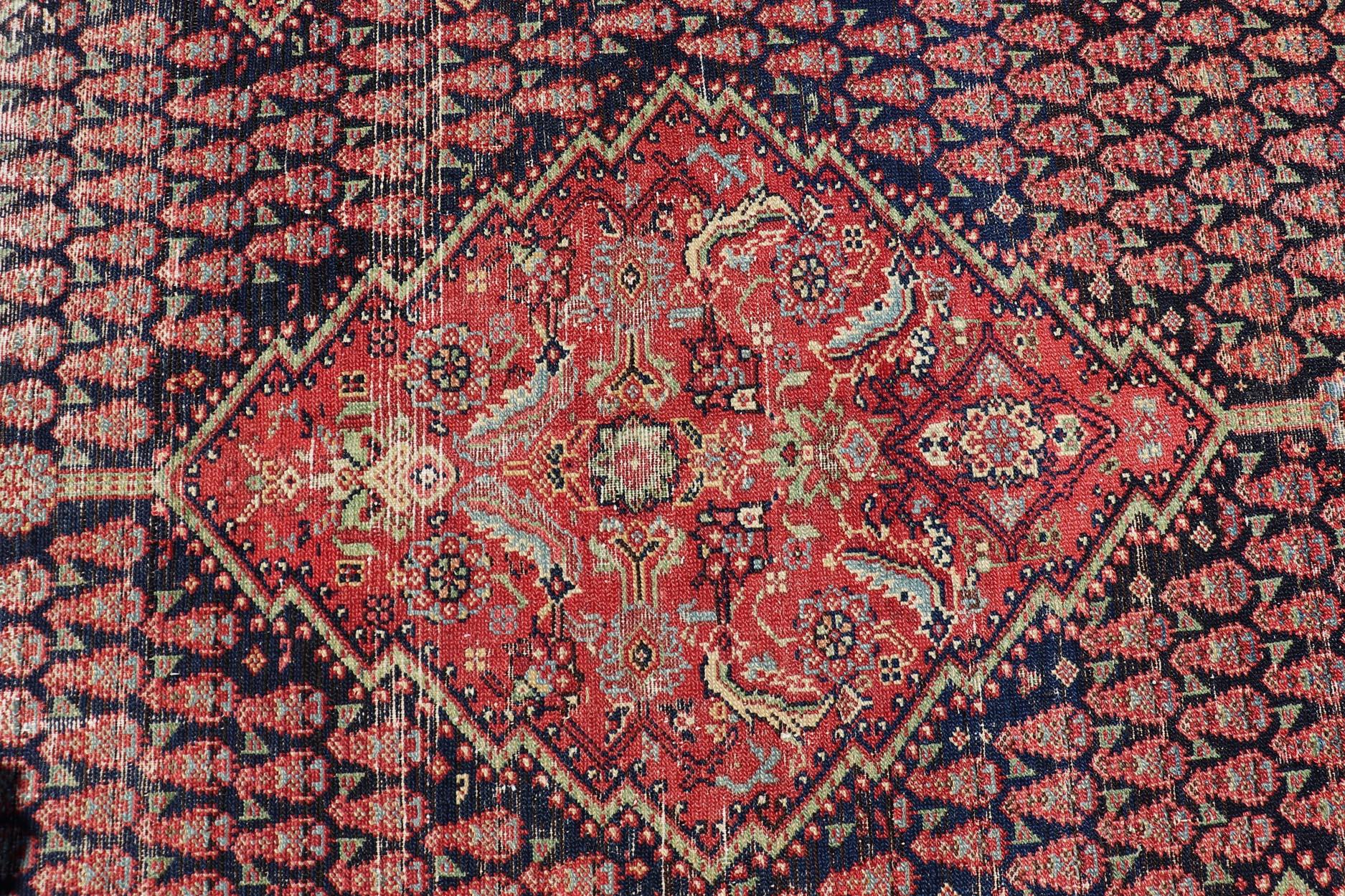 Antique Persian Malayer Gallery Runner with Small All-Over Design with Medallion For Sale 4